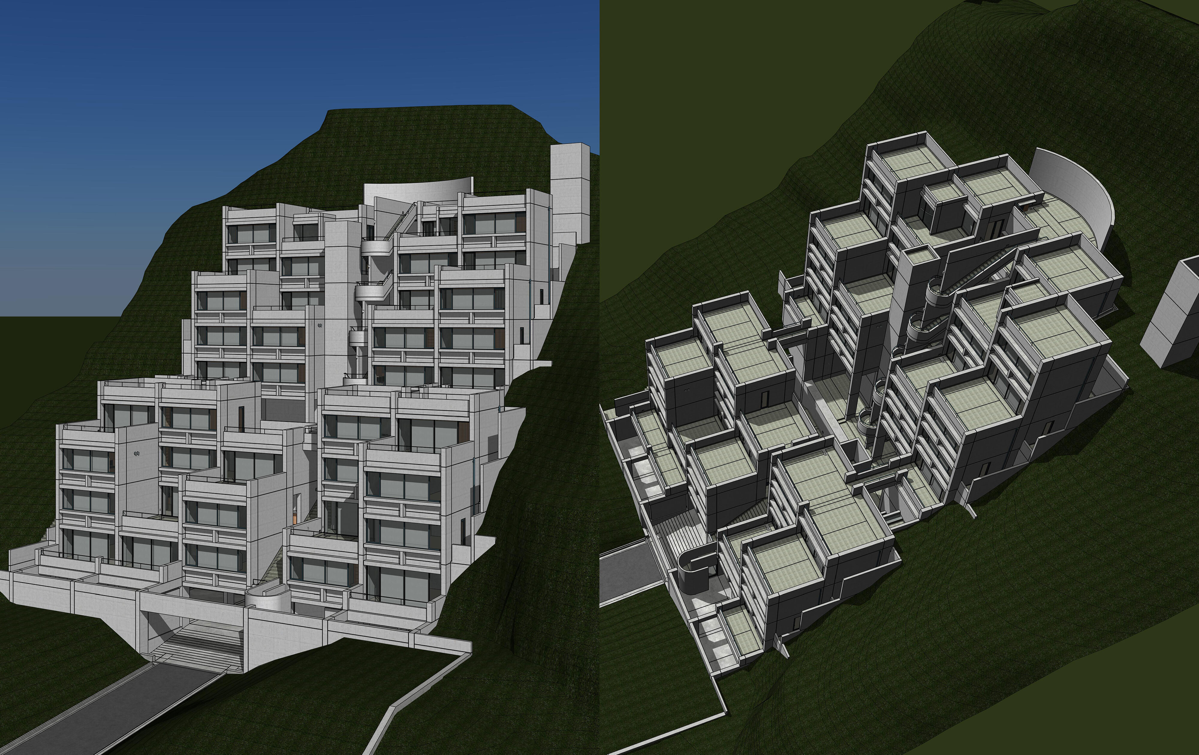 Tadao Ando - Rokko Housing I 3D model | CGTrader