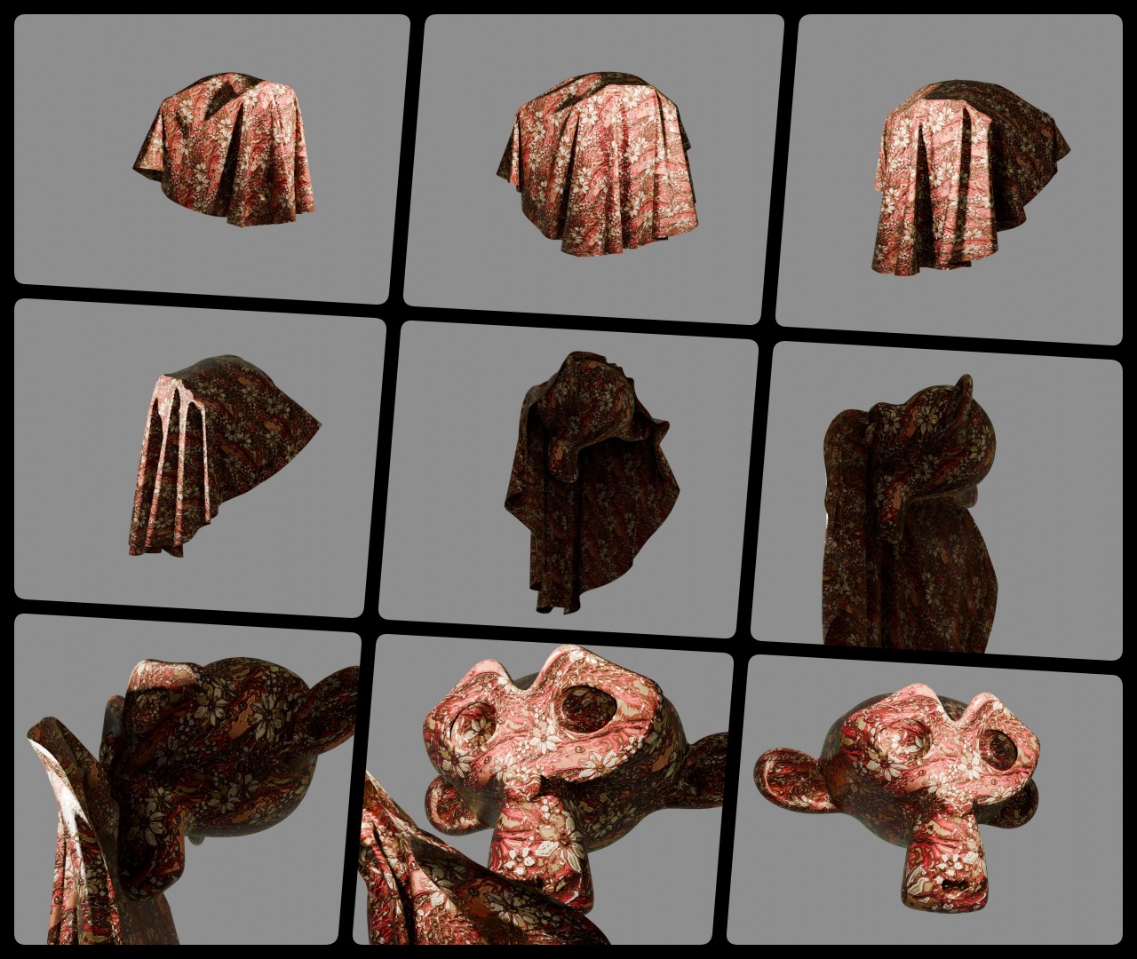 3 Oriental Velvet Fabric Seamless Material Bundle Texture_17