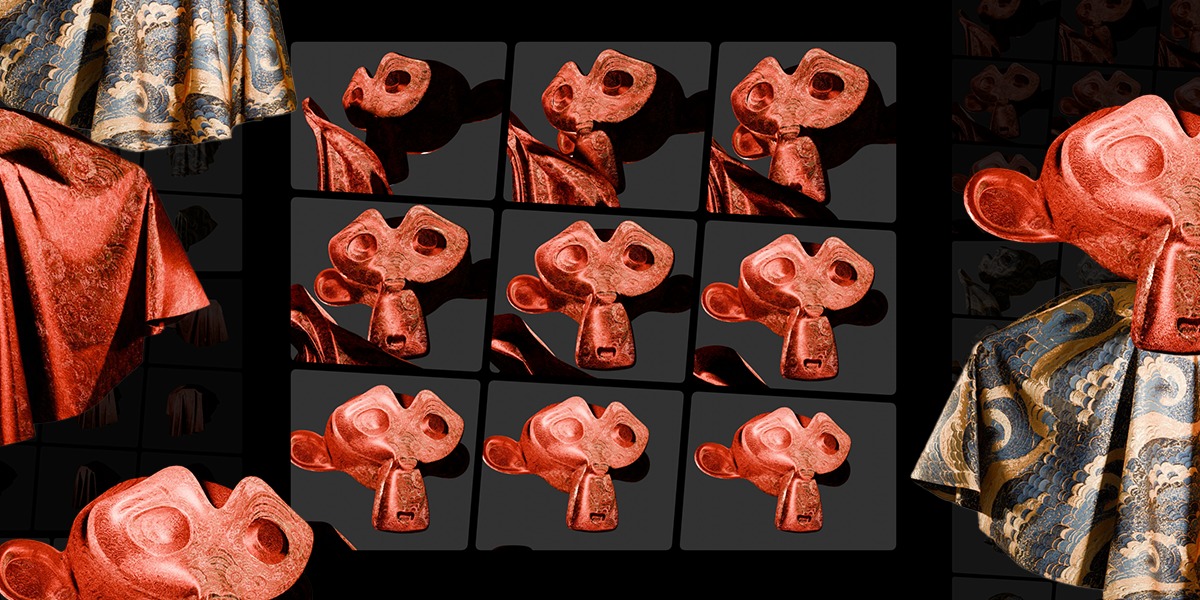 3 Oriental Velvet Fabric Seamless Material Bundle Texture_7