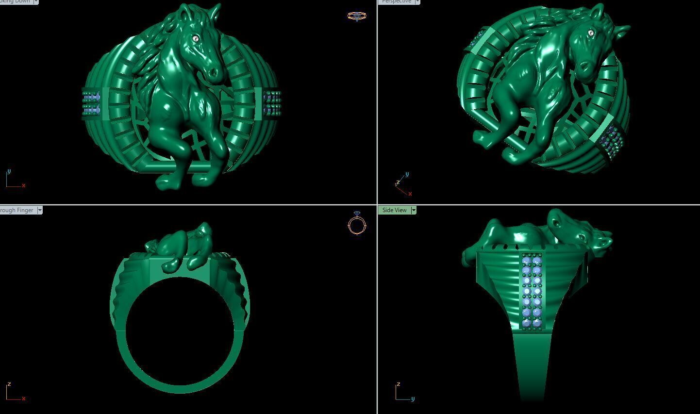 horse ring 3D print model_2
