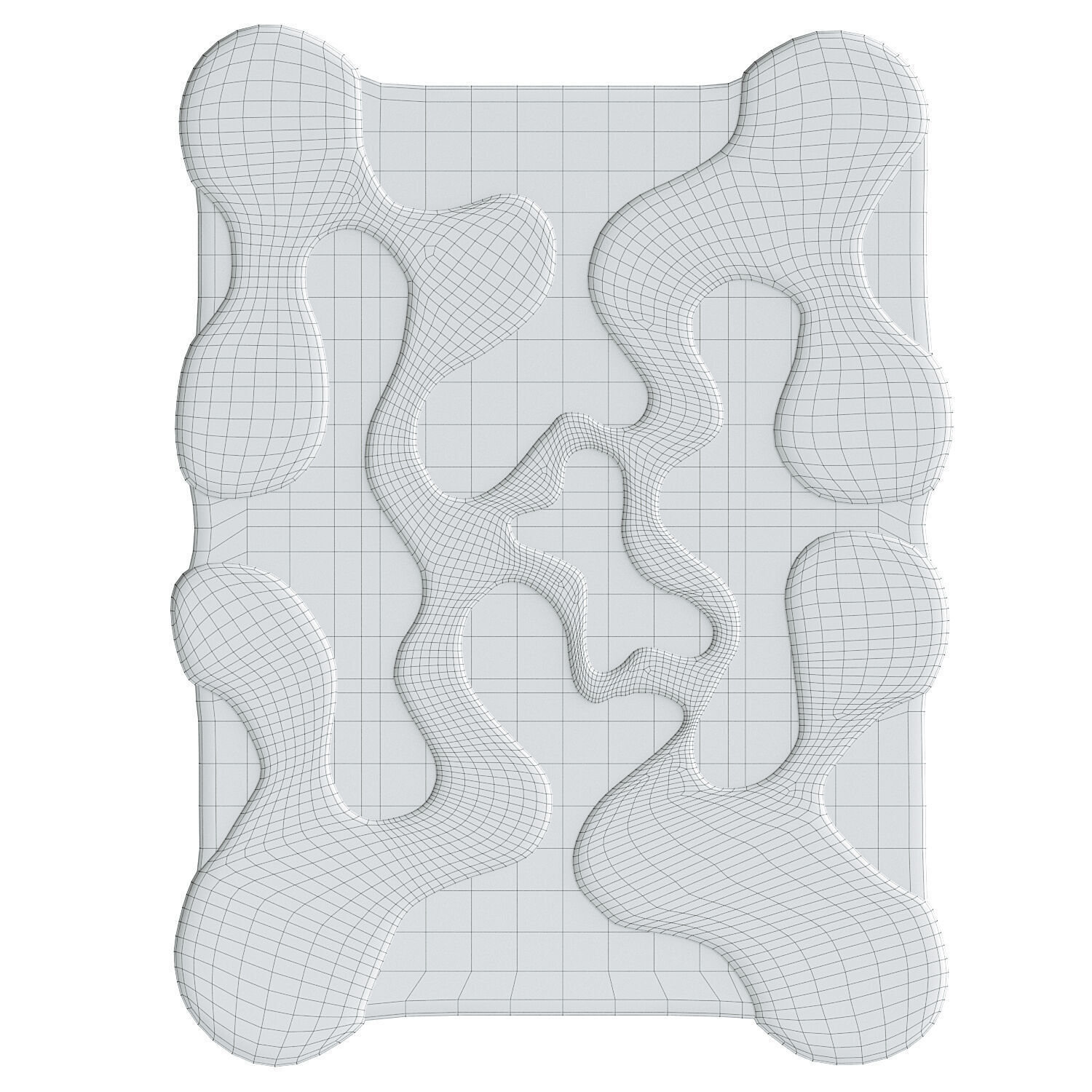 Beige Yellow Small Oops Rug 3D model_3