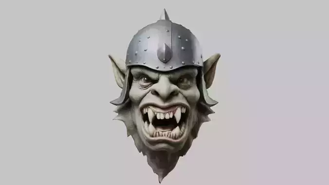 Troll Head Bust Low-poly 3D model