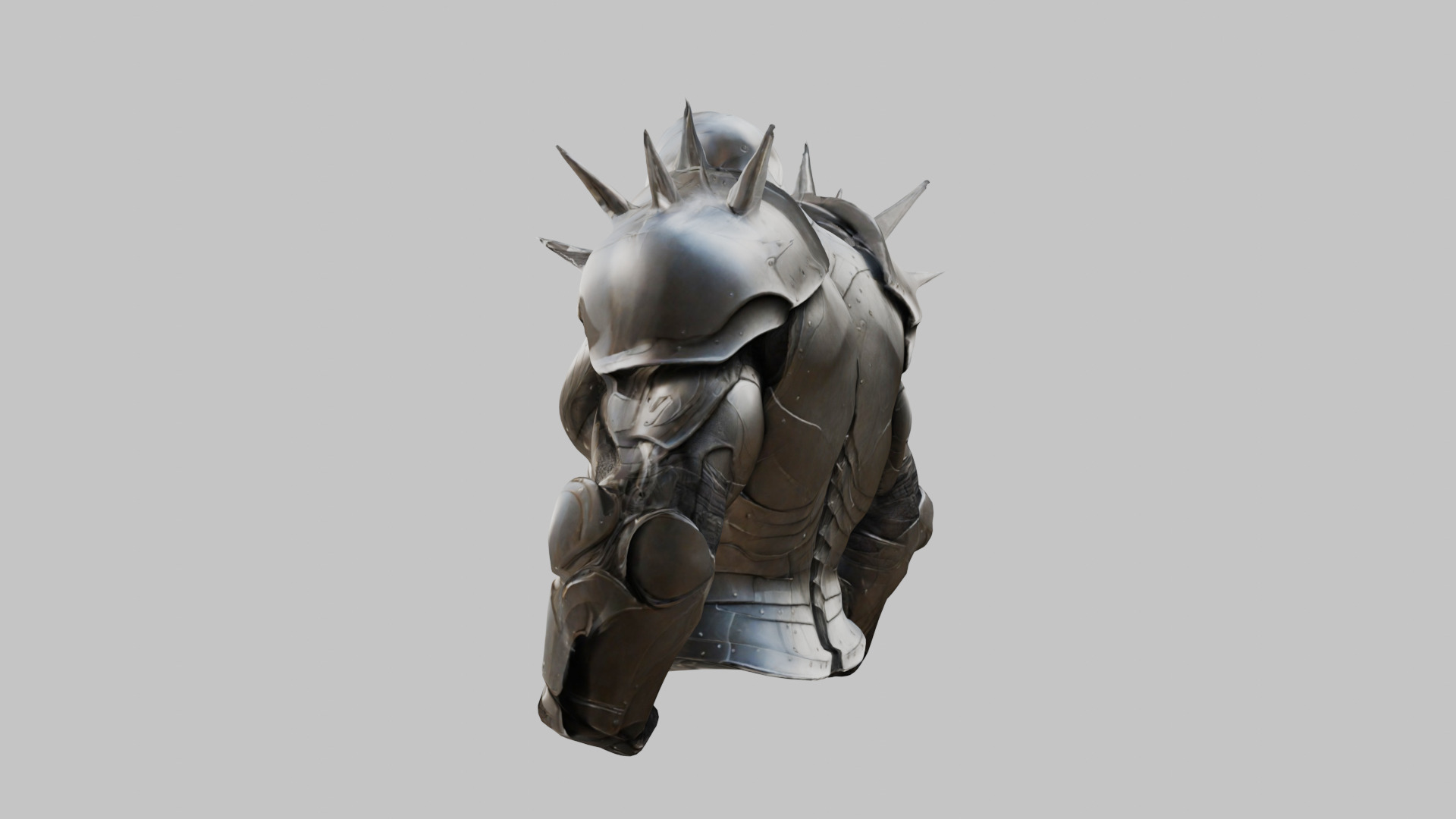 Medieval Armor Spiked Steel Low-poly 3D model_3