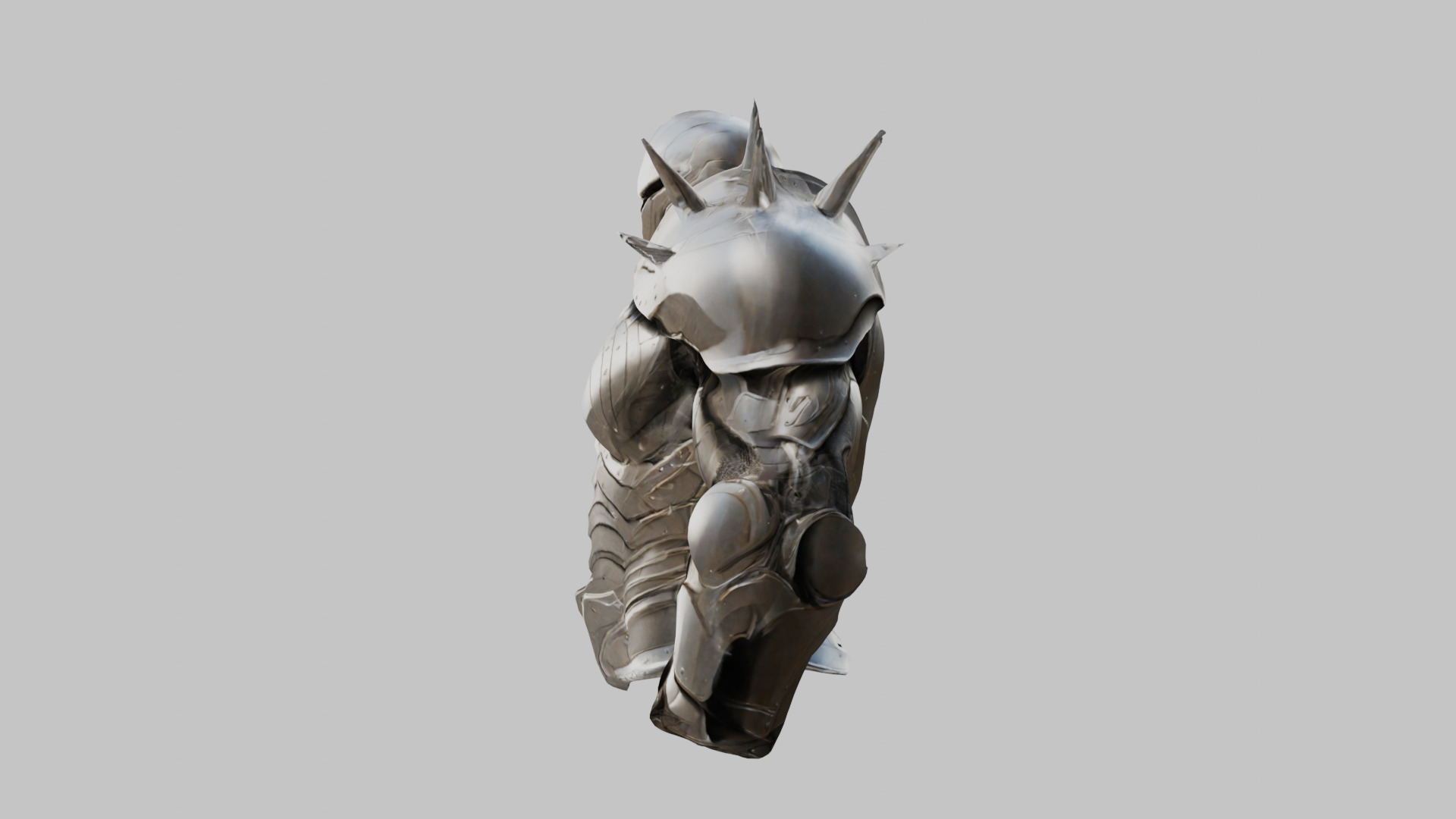 Medieval Armor Spiked Steel Low-poly 3D model_4