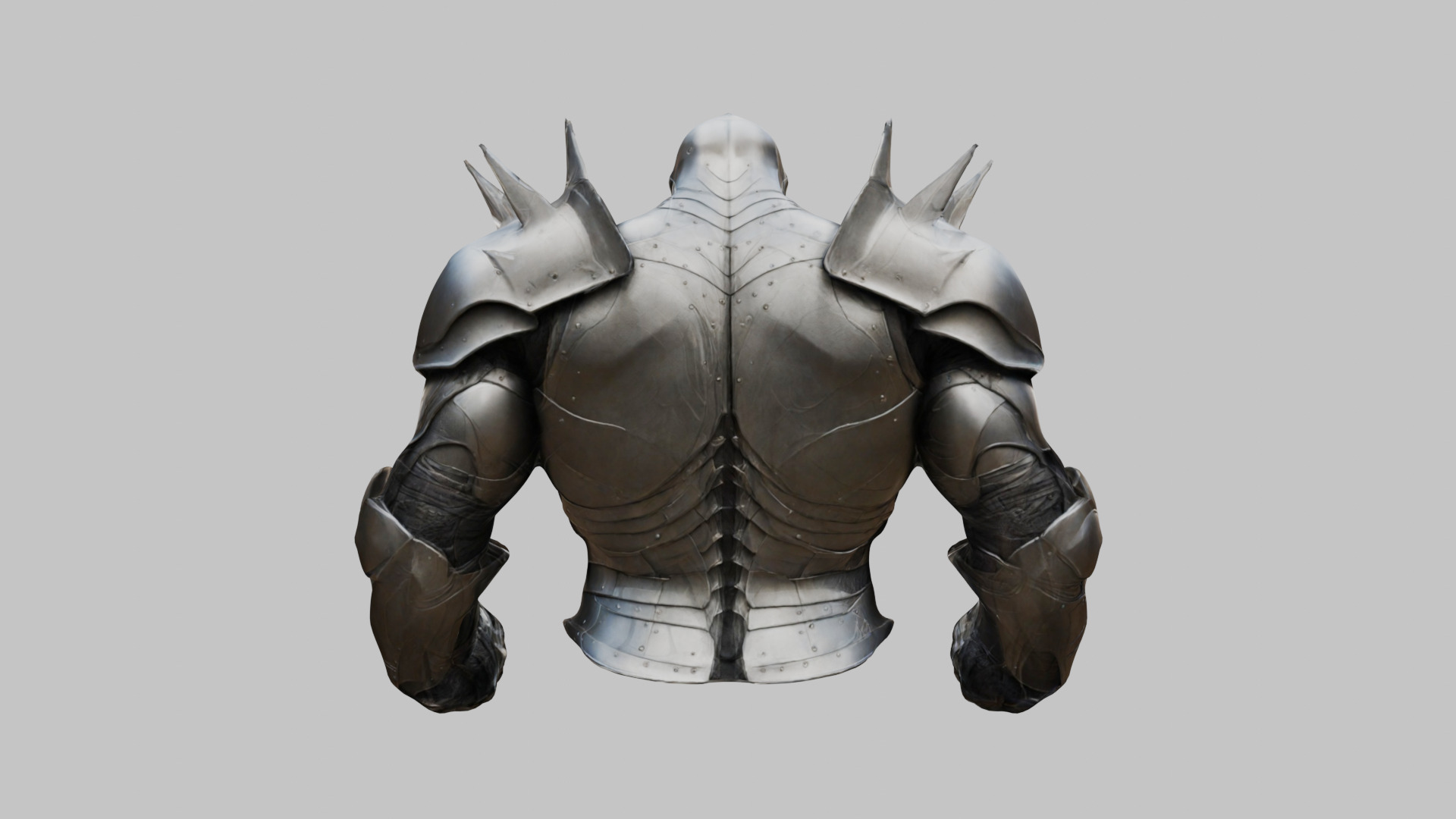 Medieval Armor Spiked Steel Low-poly 3D model_15