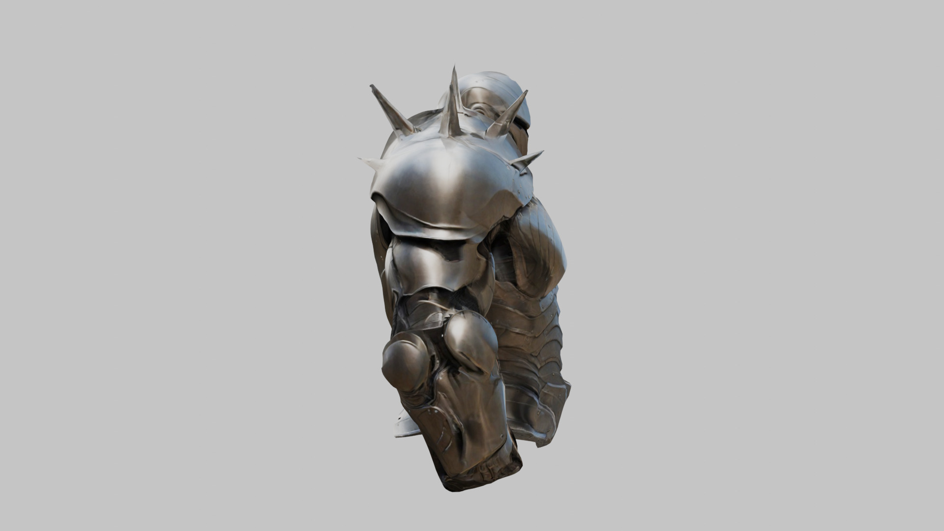 Medieval Armor Spiked Steel Low-poly 3D model_11