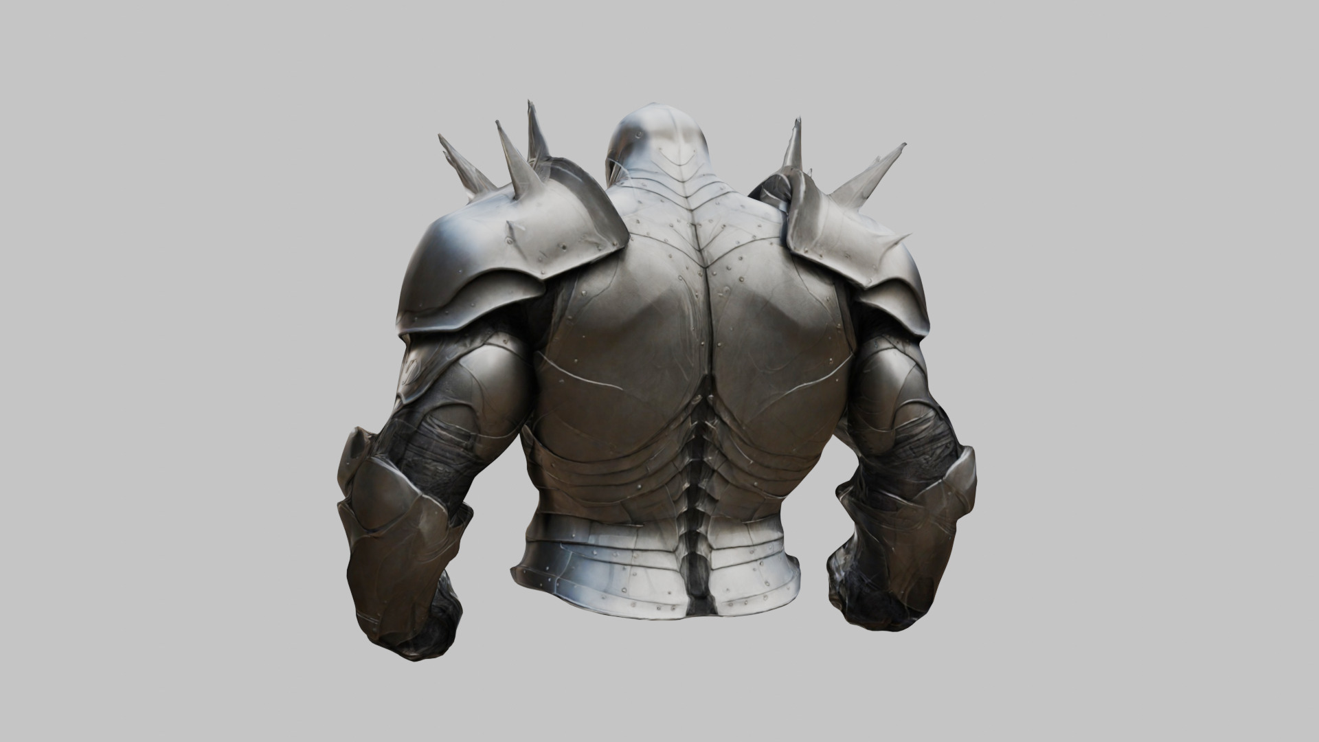 Medieval Armor Spiked Steel Low-poly 3D model_1