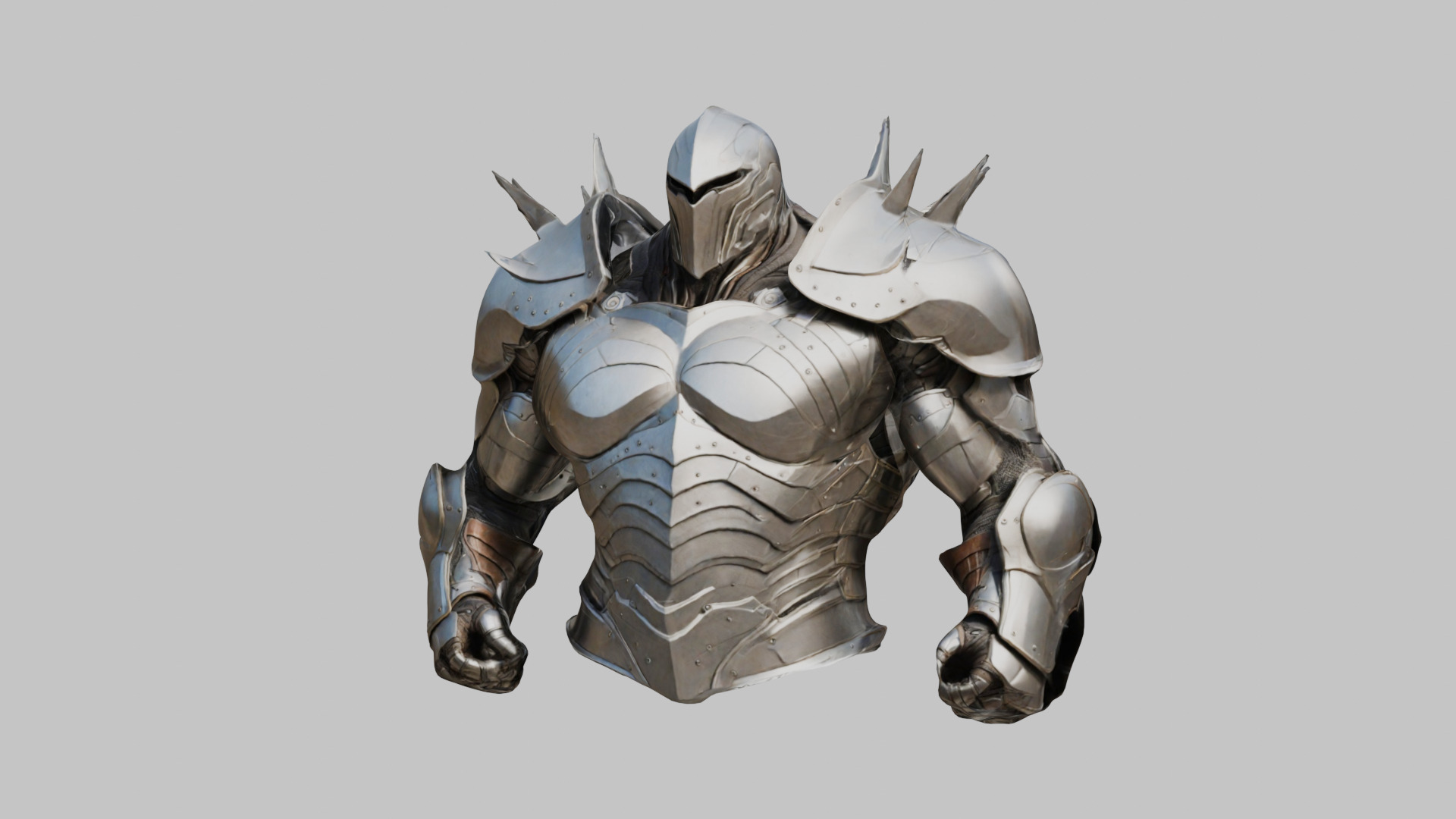 Medieval Armor Spiked Steel Low-poly 3D model_7