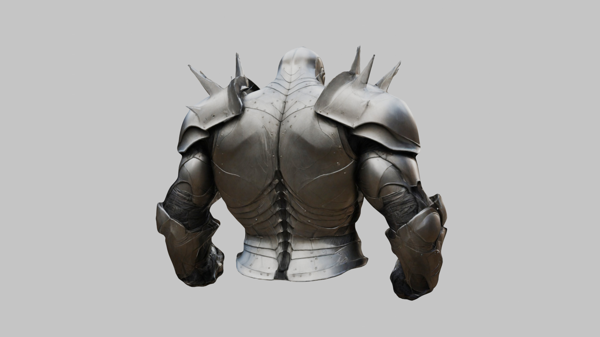 Medieval Armor Spiked Steel Low-poly 3D model_14