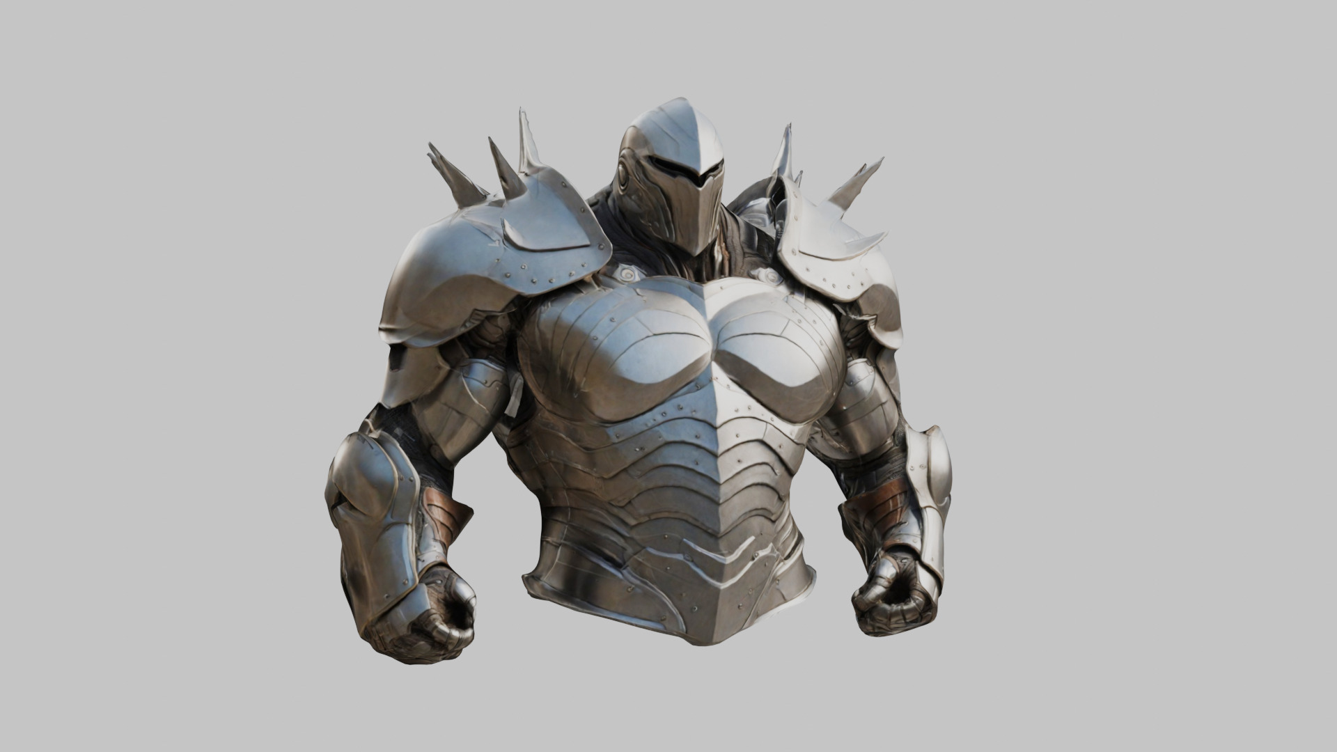 Medieval Armor Spiked Steel Low-poly 3D model_8