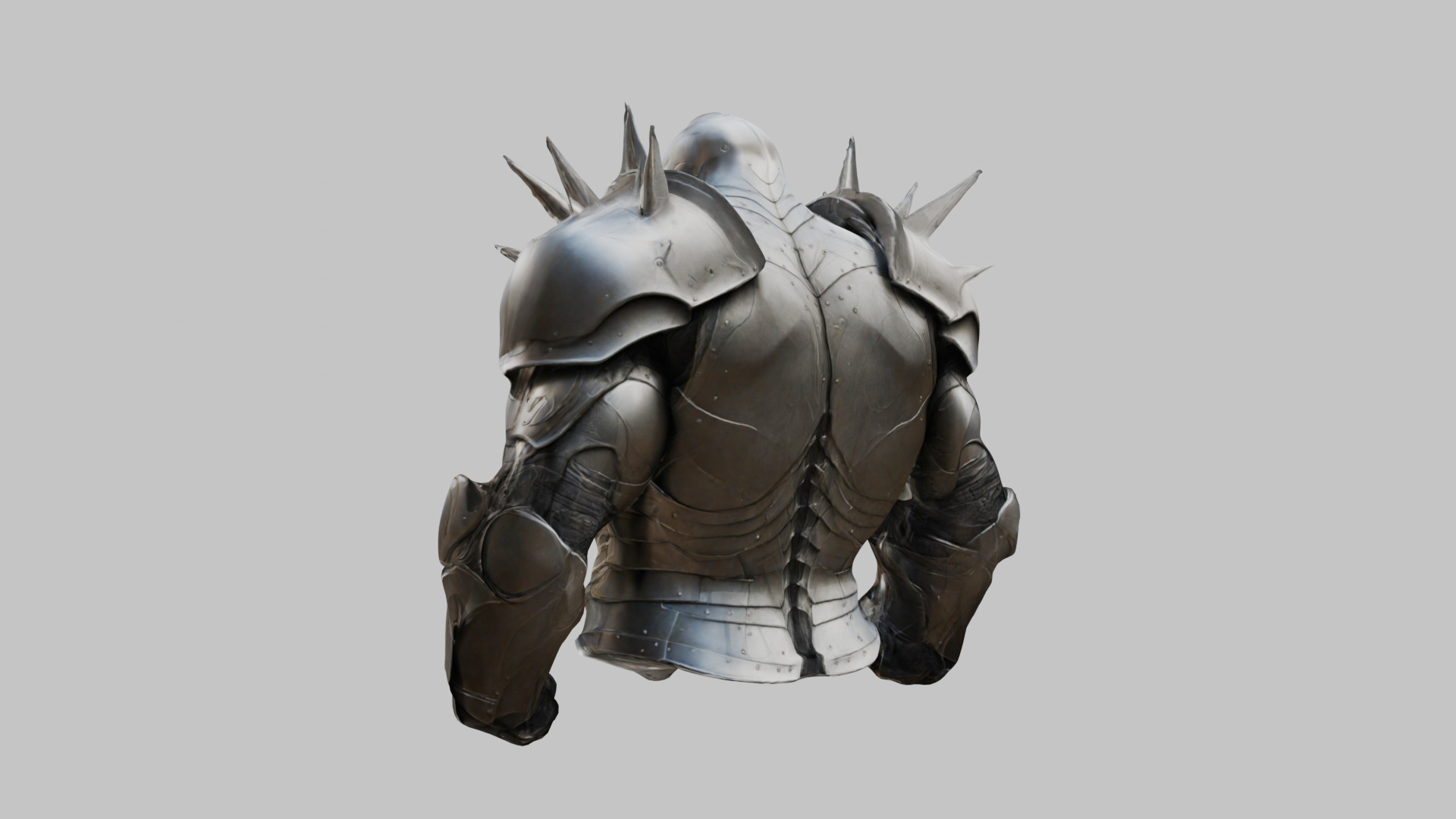 Medieval Armor Spiked Steel Low-poly 3D model_2