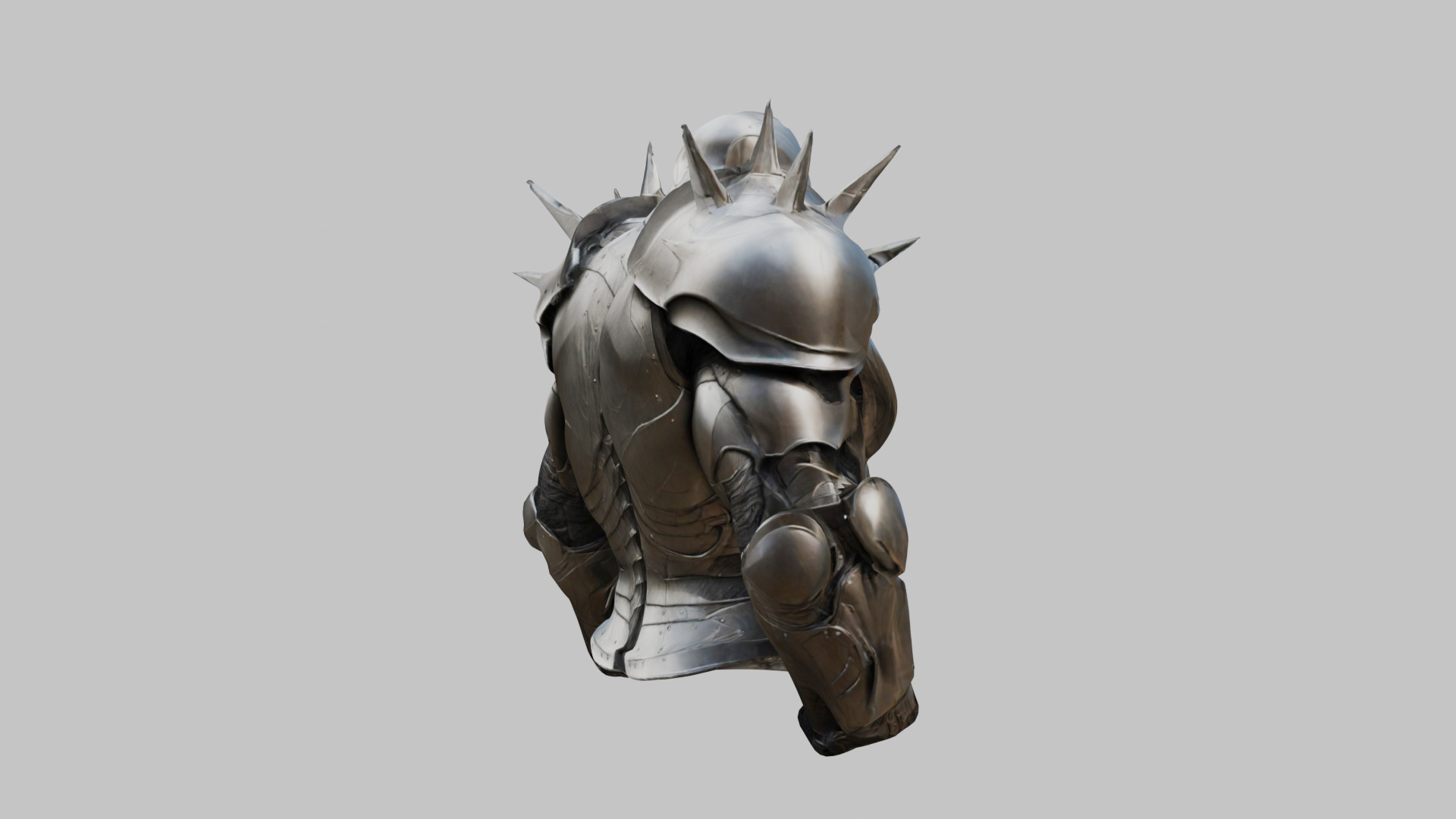 Medieval Armor Spiked Steel Low-poly 3D model_12