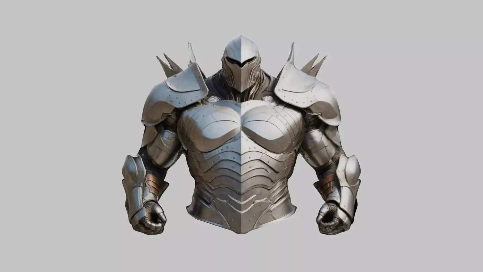 Medieval Armor Spiked Steel Low-poly 3D model_0