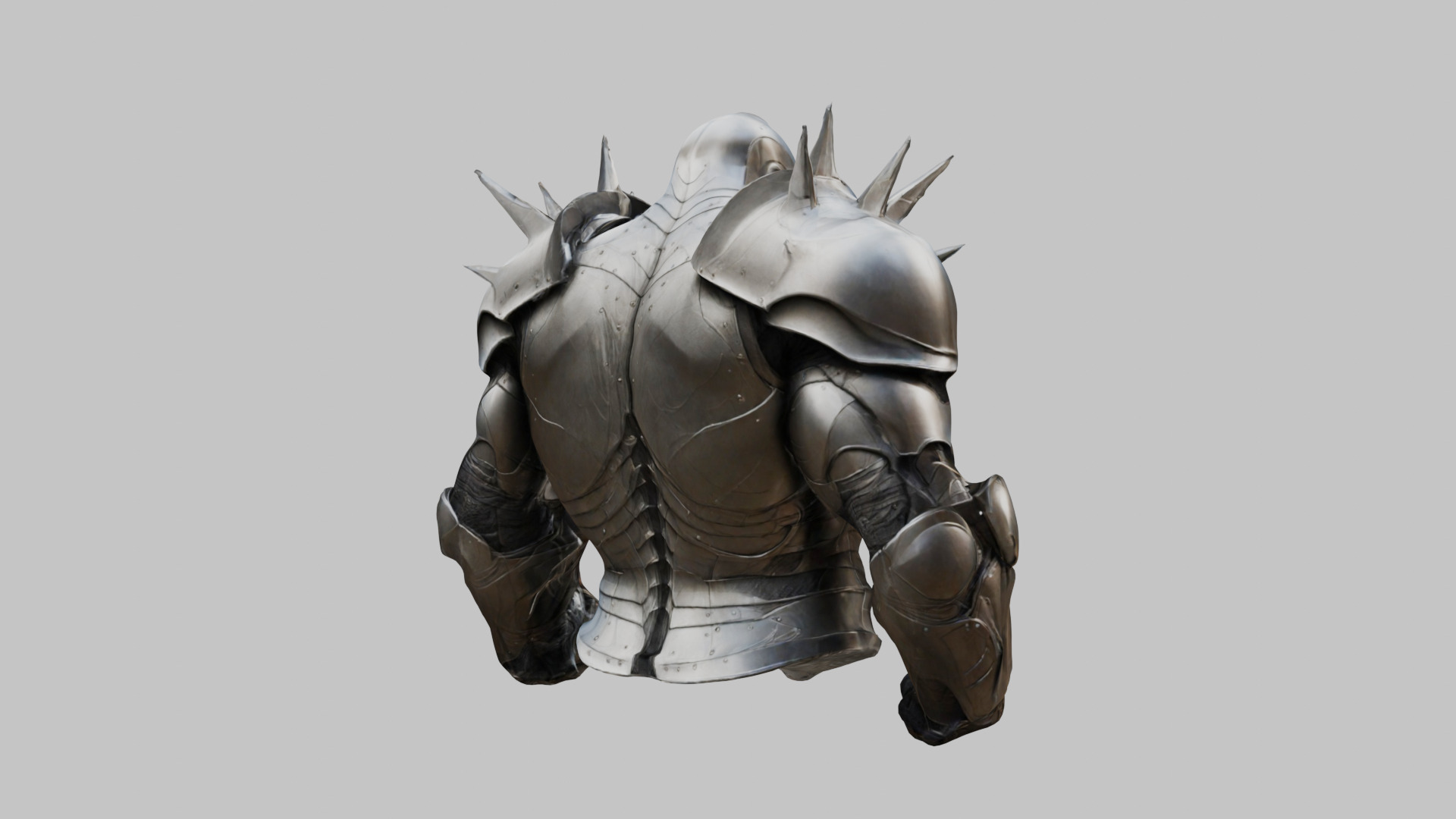 Medieval Armor Spiked Steel Low-poly 3D model_13