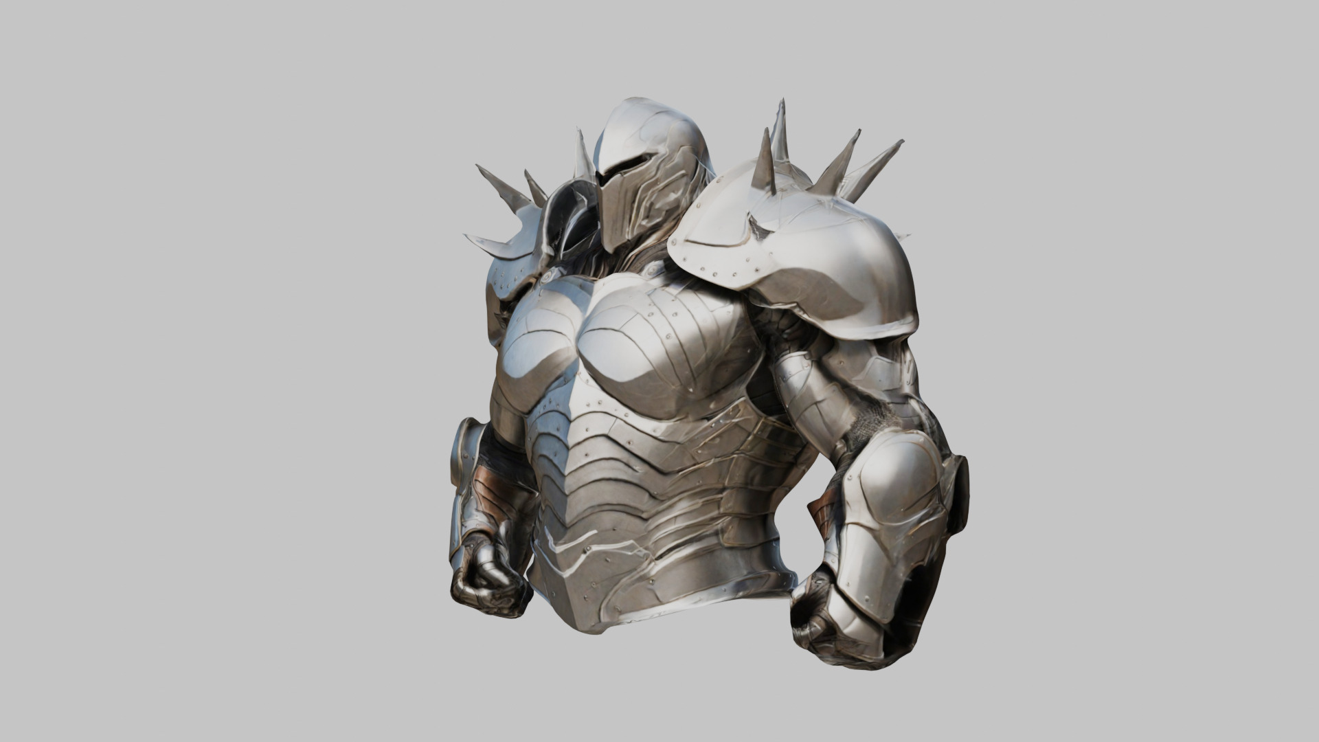 Medieval Armor Spiked Steel Low-poly 3D model_6