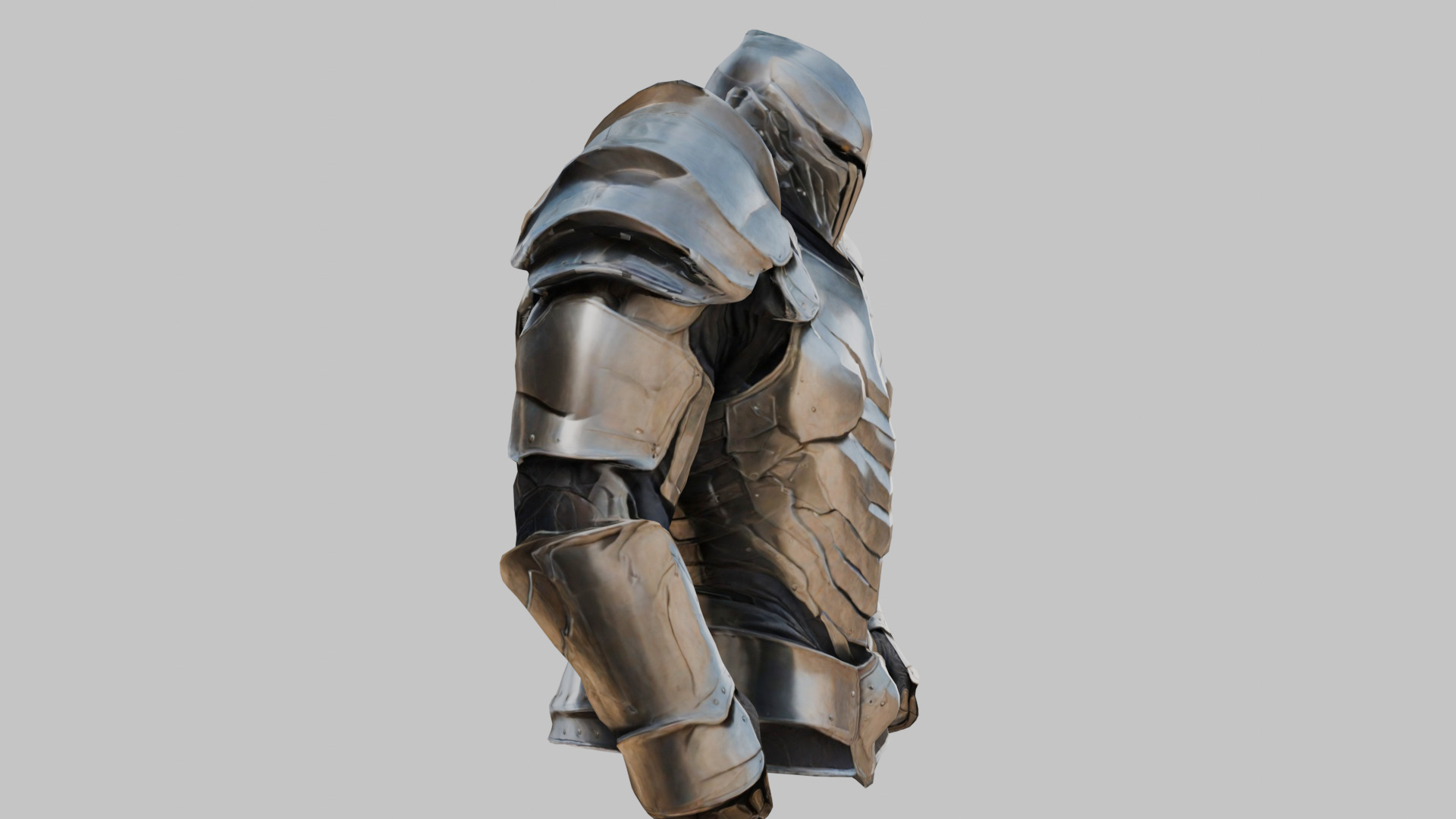 Medieval Armor Male Anatomy 3D Model Low-poly 3D model_9