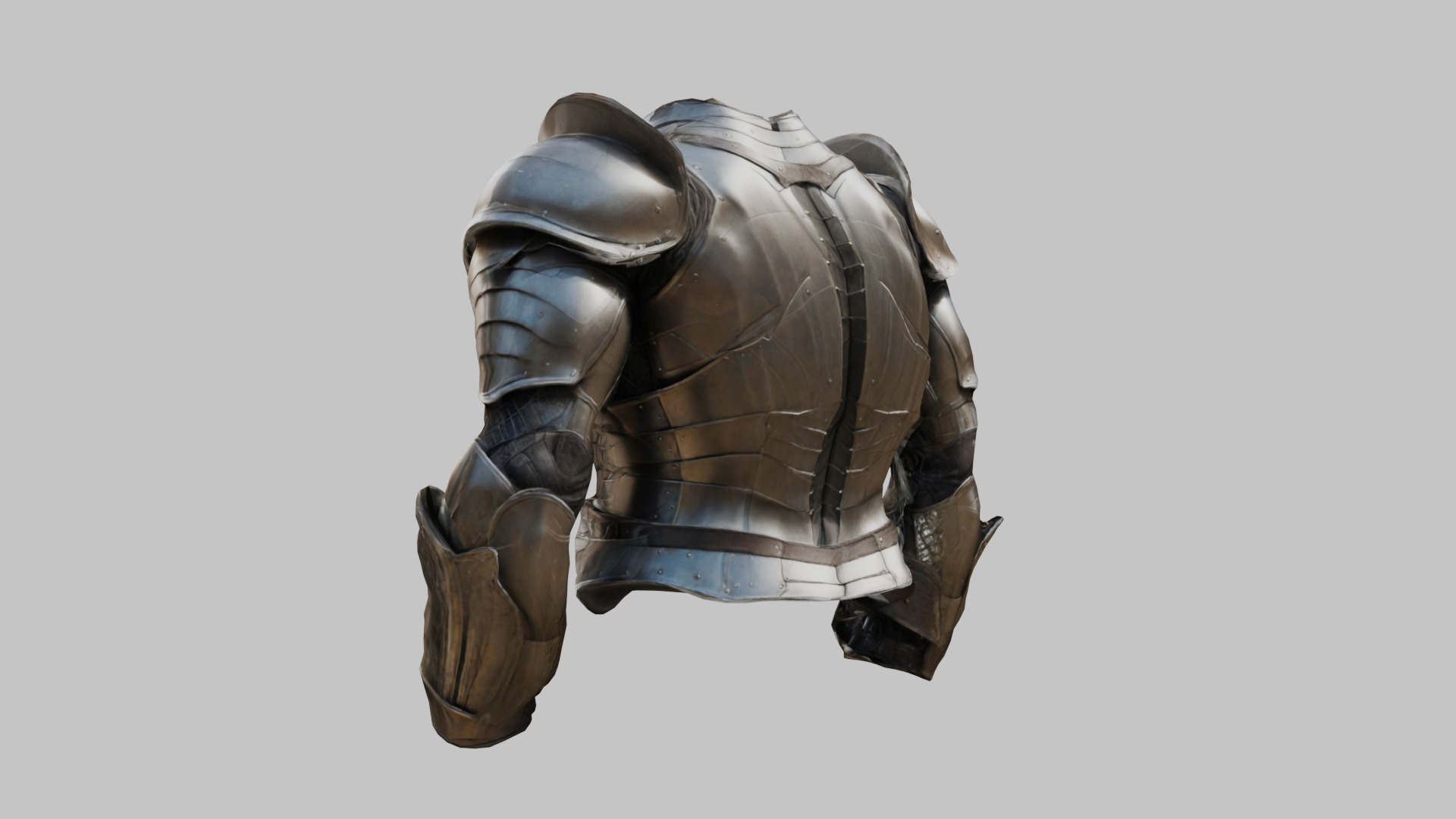 Stylized Medieval Armor Muscular Anatomy Standalone Model Low-poly 3D model_2