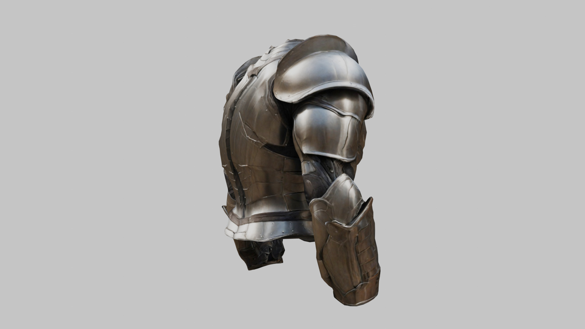 Stylized Medieval Armor Muscular Anatomy Standalone Model Low-poly 3D model_12
