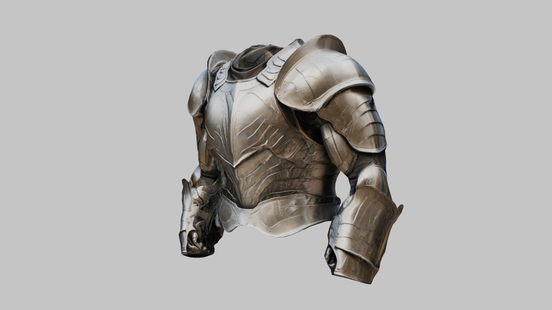 Stylized Medieval Armor Muscular Anatomy Standalone Model Low-poly 3D model_6