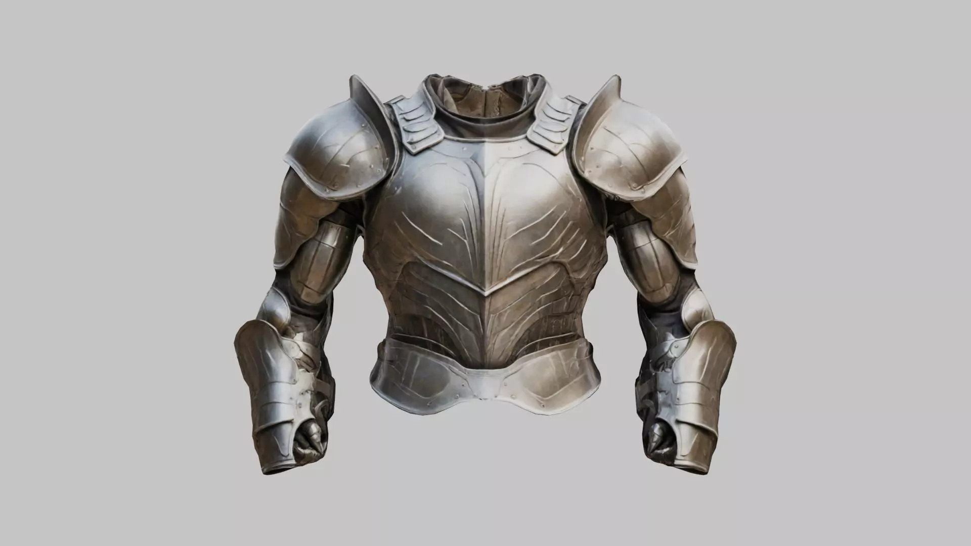 Stylized Medieval Armor Muscular Anatomy Standalone Model Low-poly 3D model_0