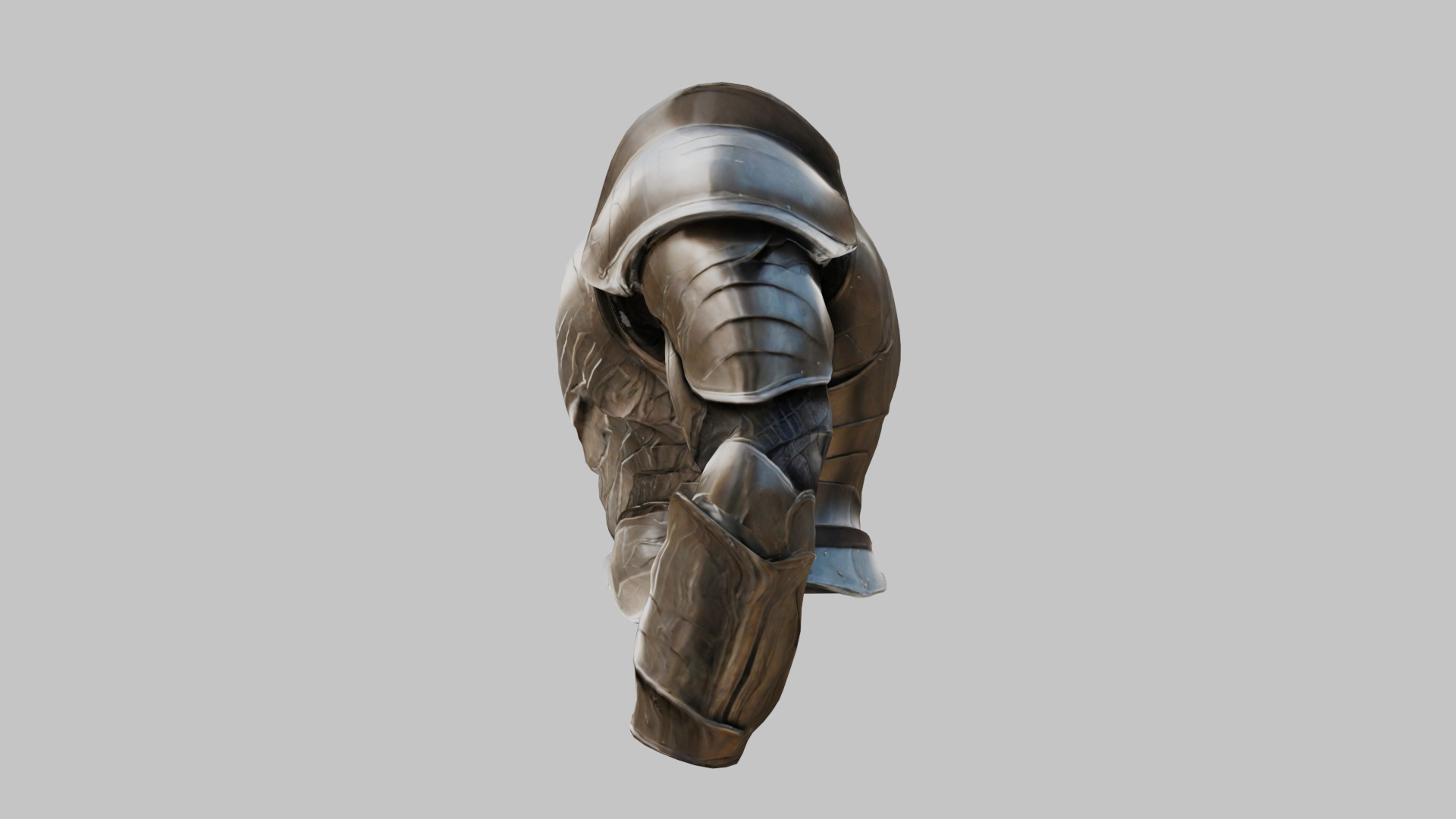 Stylized Medieval Armor Muscular Anatomy Standalone Model Low-poly 3D model_4