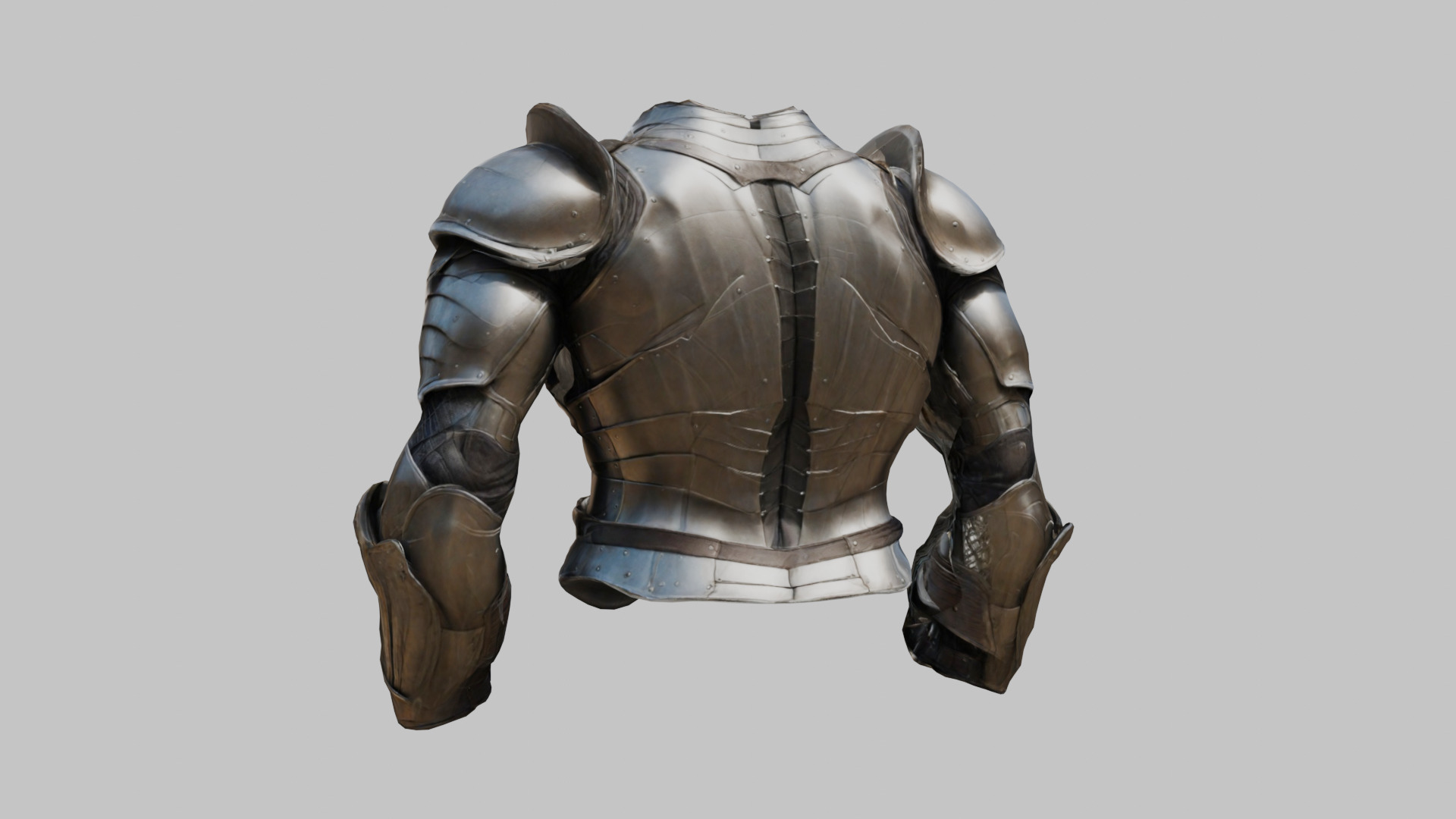 Stylized Medieval Armor Muscular Anatomy Standalone Model Low-poly 3D model_1