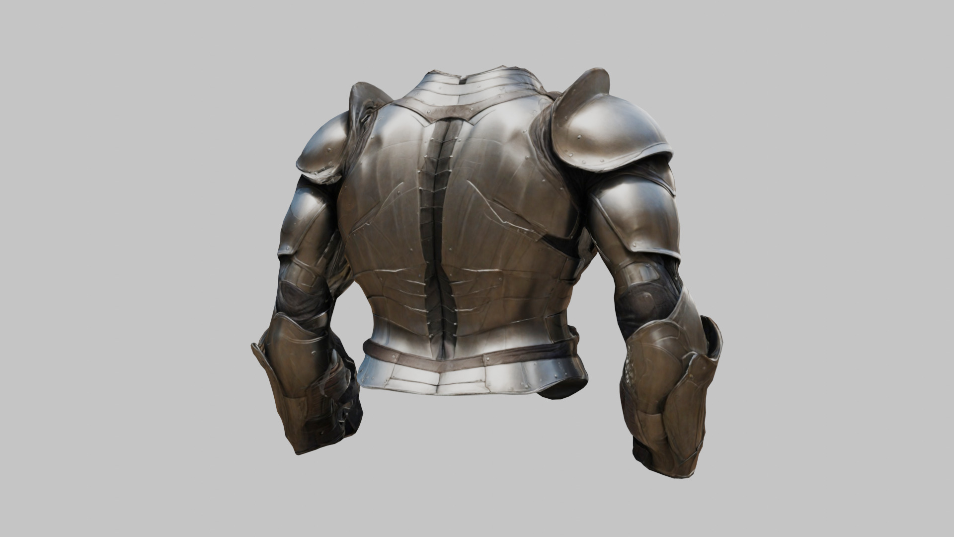 Stylized Medieval Armor Muscular Anatomy Standalone Model Low-poly 3D model_14