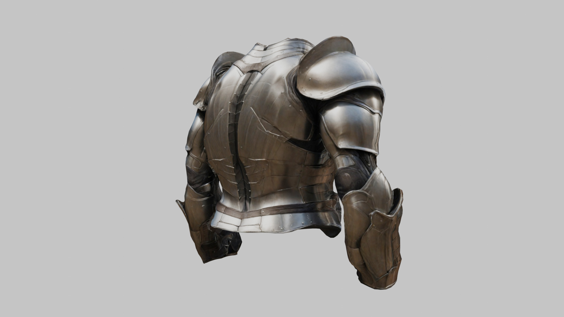 Stylized Medieval Armor Muscular Anatomy Standalone Model Low-poly 3D model_13