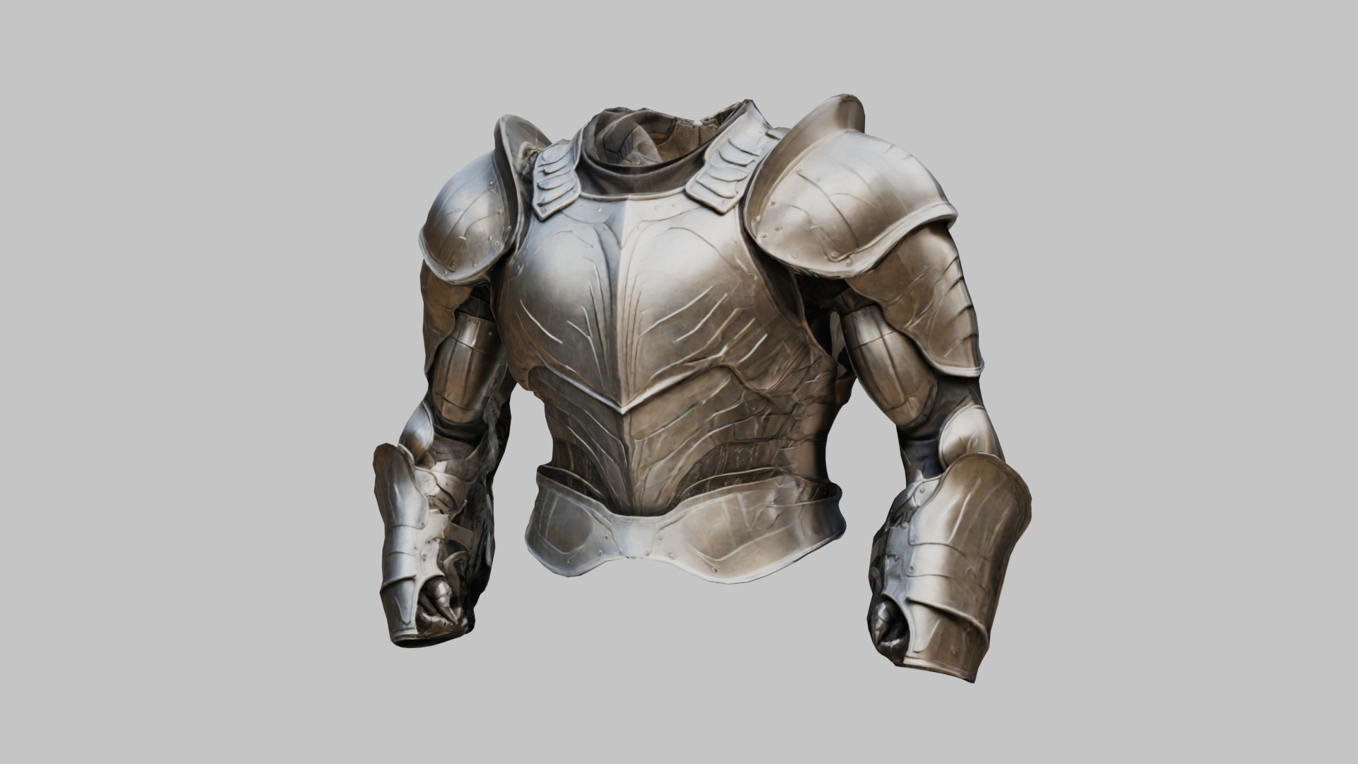 Stylized Medieval Armor Muscular Anatomy Standalone Model Low-poly 3D model_7