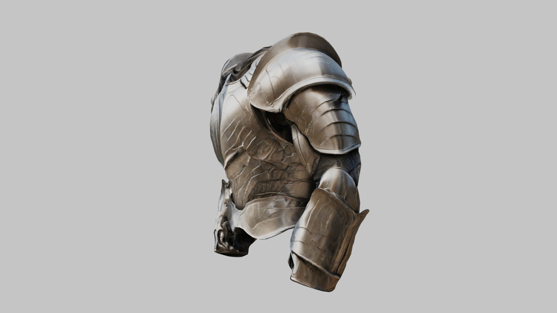 Stylized Medieval Armor Muscular Anatomy Standalone Model Low-poly 3D model_5