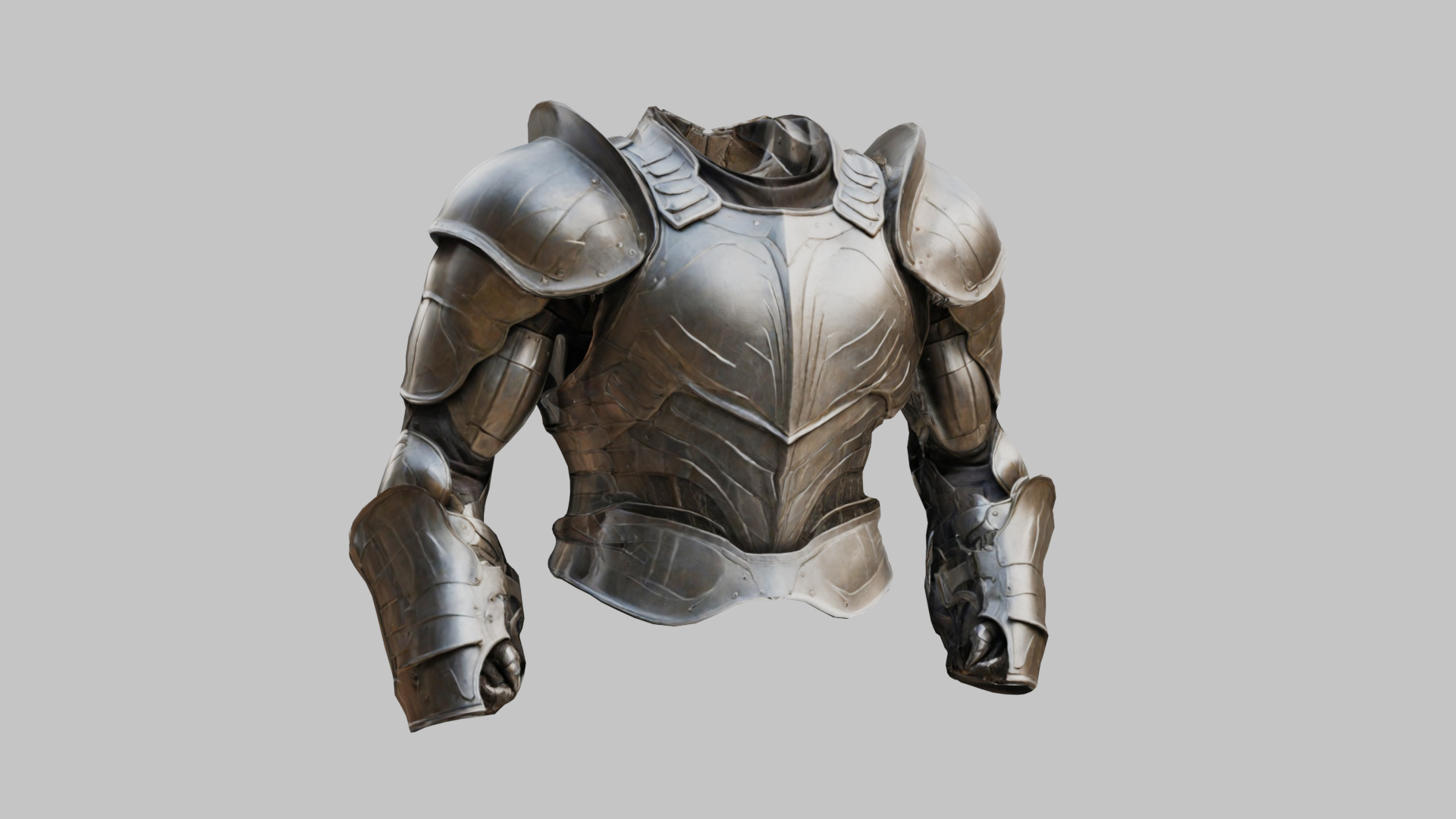 Stylized Medieval Armor Muscular Anatomy Standalone Model Low-poly 3D model_8