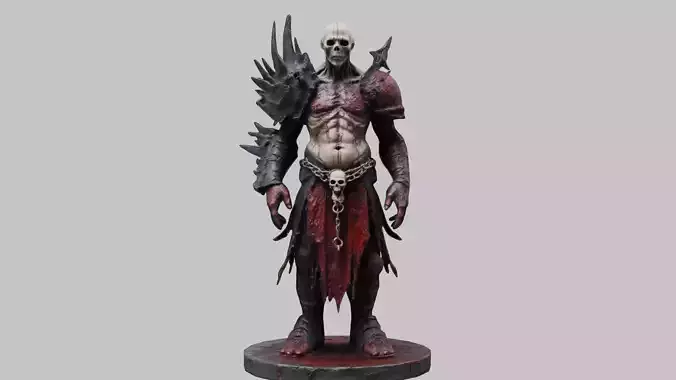 3D Model of Medieval Fantasy Dead Knight Armor Set