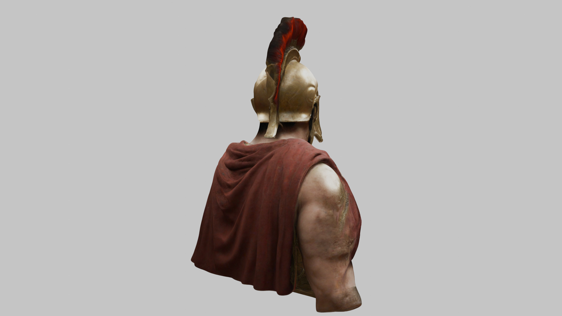 Leonidas King Head Bust SPartan Figure Low-poly 3D model_13