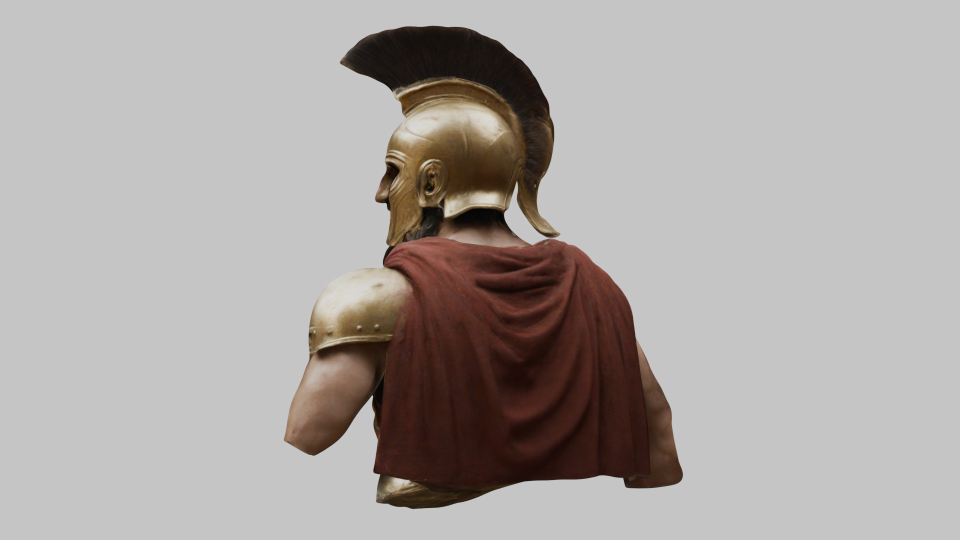 Leonidas King Head Bust SPartan Figure Low-poly 3D model_2