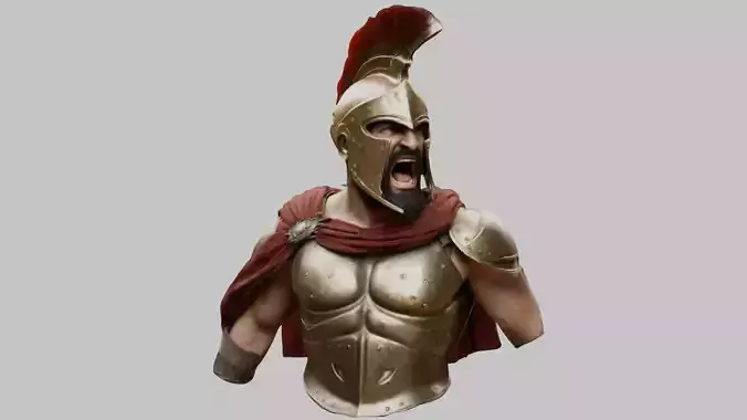 Leonidas King Head Bust SPartan Figure