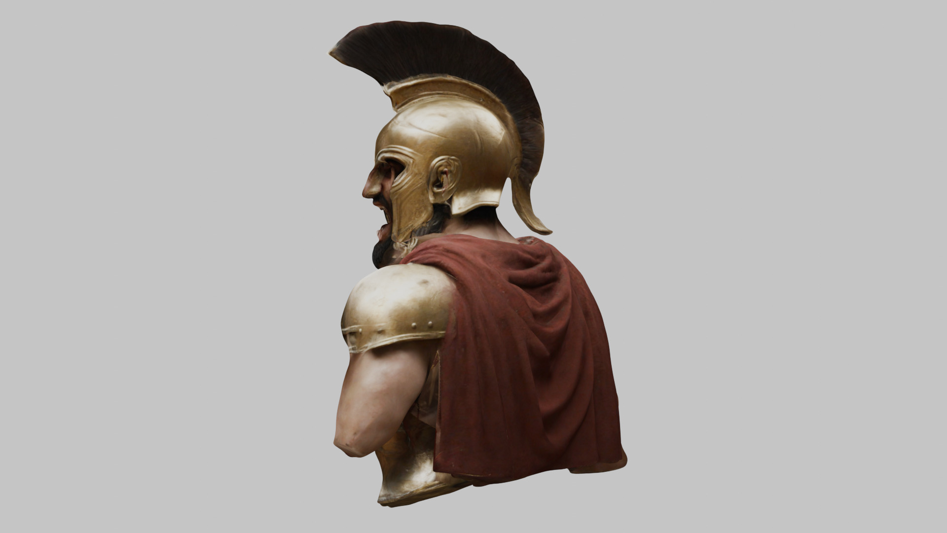 Leonidas King Head Bust SPartan Figure Low-poly 3D model_3