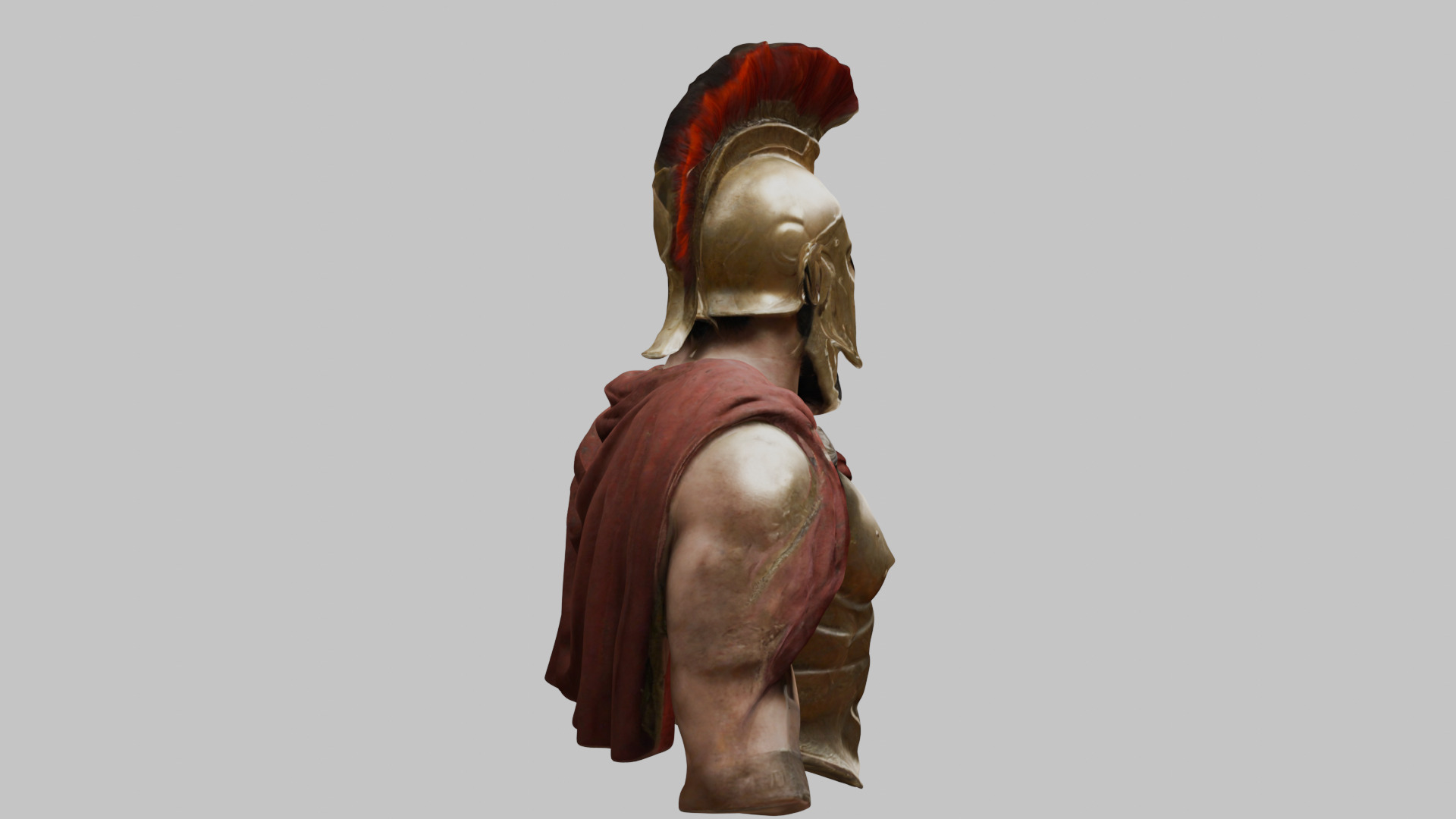 Leonidas King Head Bust SPartan Figure Low-poly 3D model_12