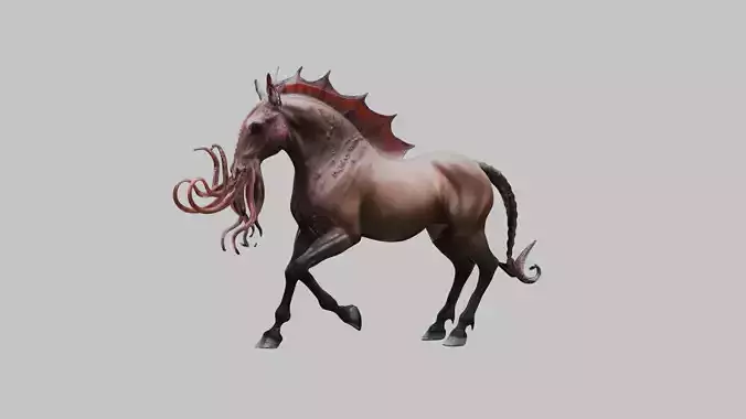 Fantasy Octopuss Horse Low-poly 3D model