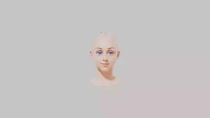 Shaved Hair Female Head Bust
