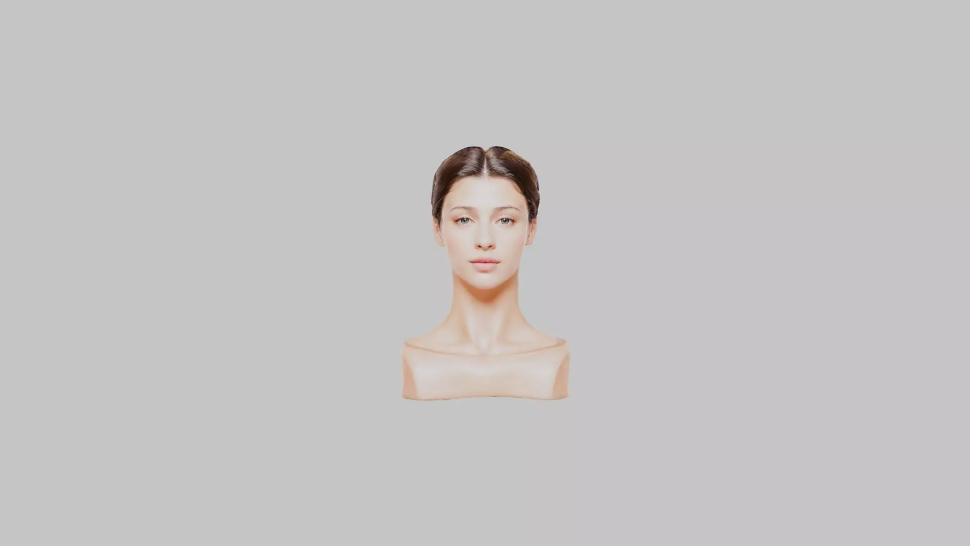 Female head Bust Low-poly 3D model_0