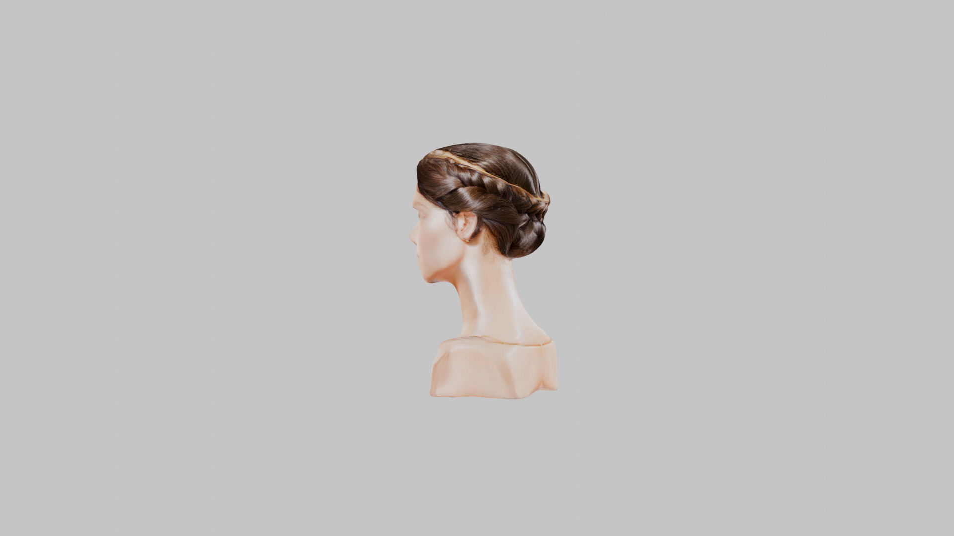 Female head Bust Low-poly 3D model_3