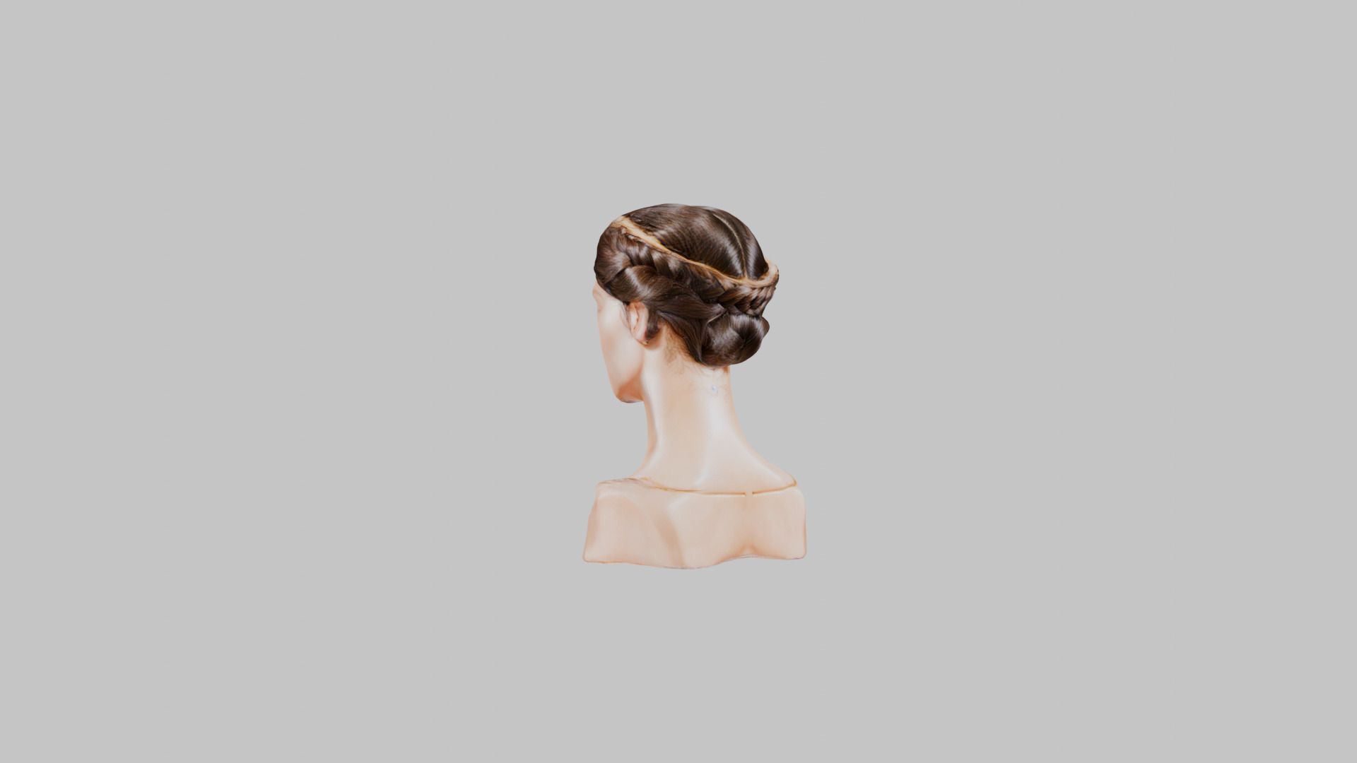 Female head Bust Low-poly 3D model_2