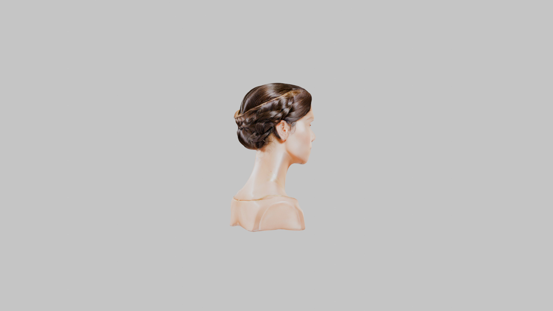 Female head Bust Low-poly 3D model_12