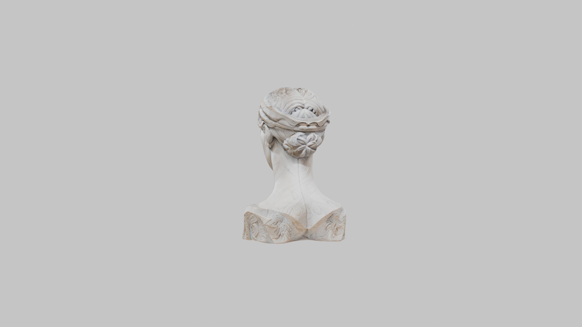 Female head Marble Statue Sculpture Low-poly 3D model_1