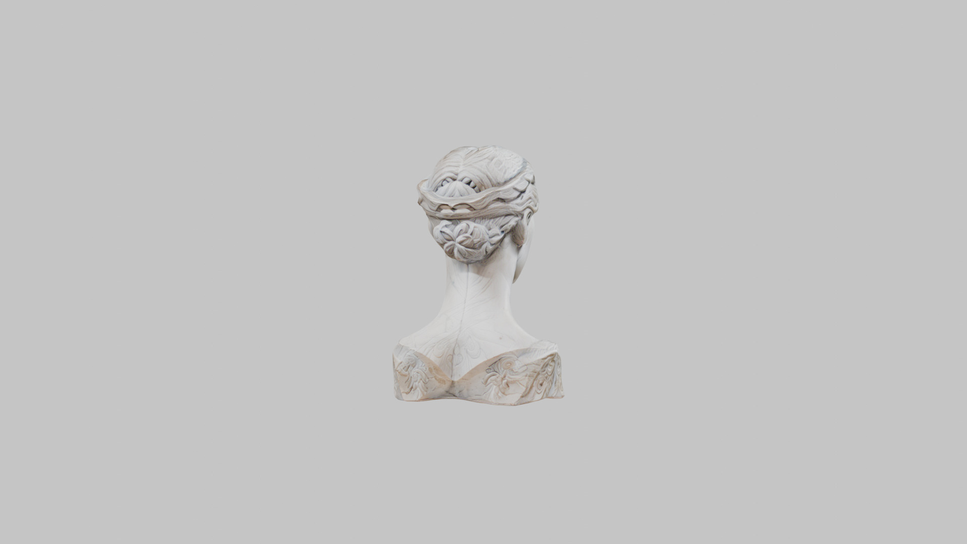 Female head Marble Statue Sculpture Low-poly 3D model_14