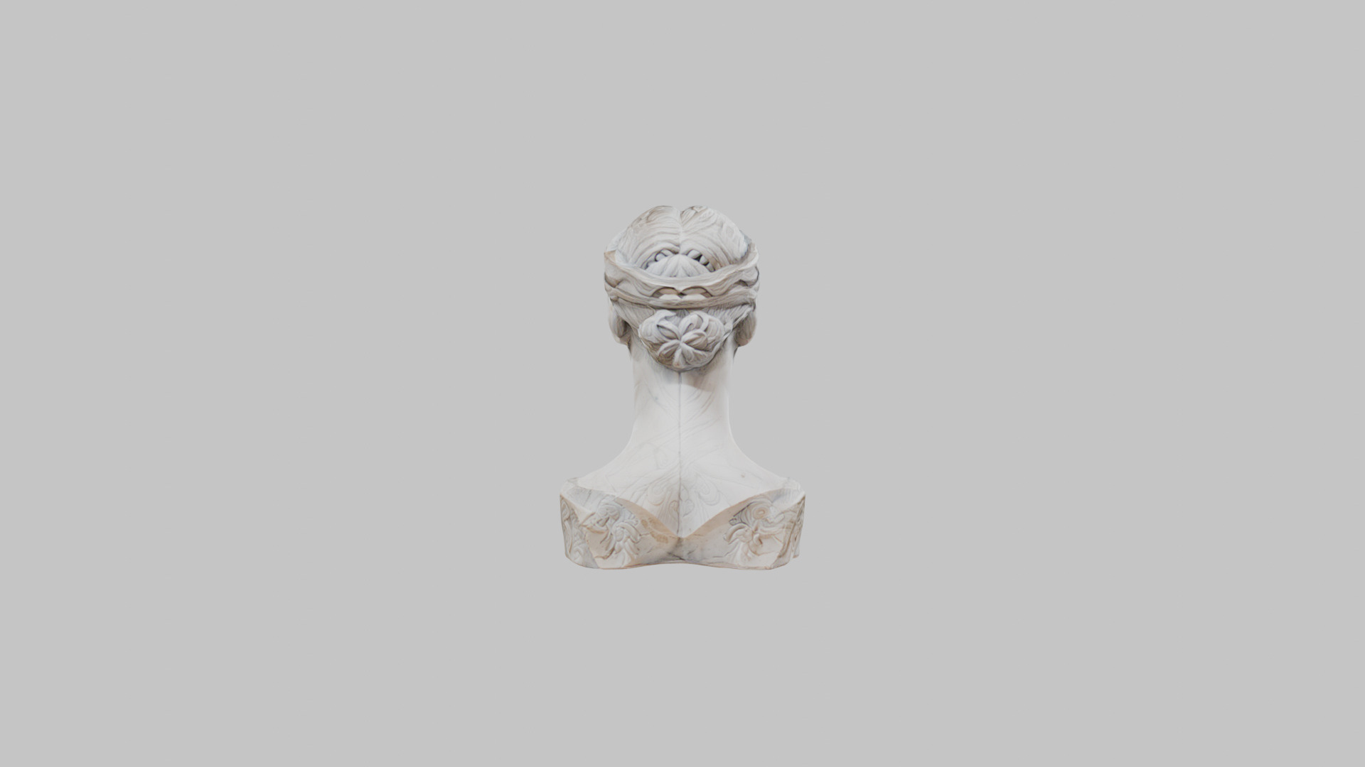Female head Marble Statue Sculpture Low-poly 3D model_15