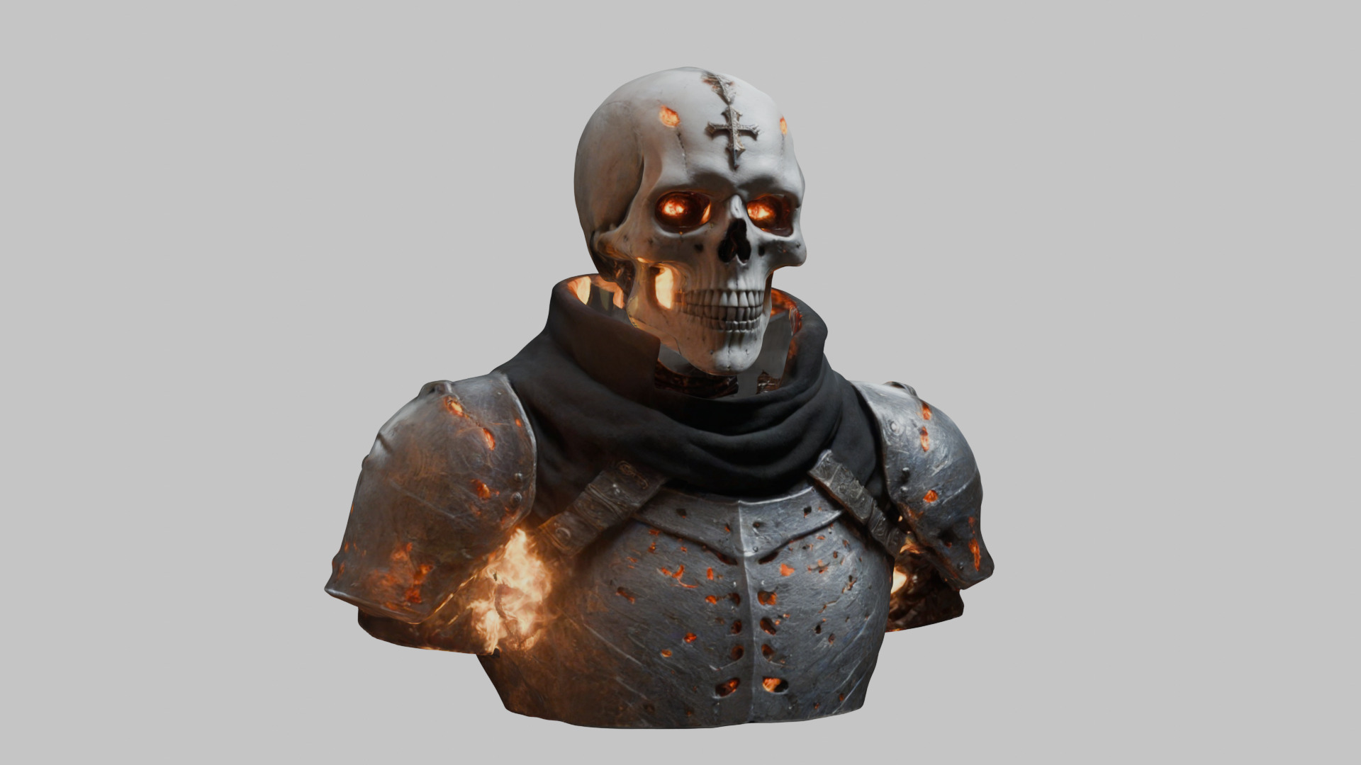 Skull Templar Knight 3D Model Low-poly 3D model_8