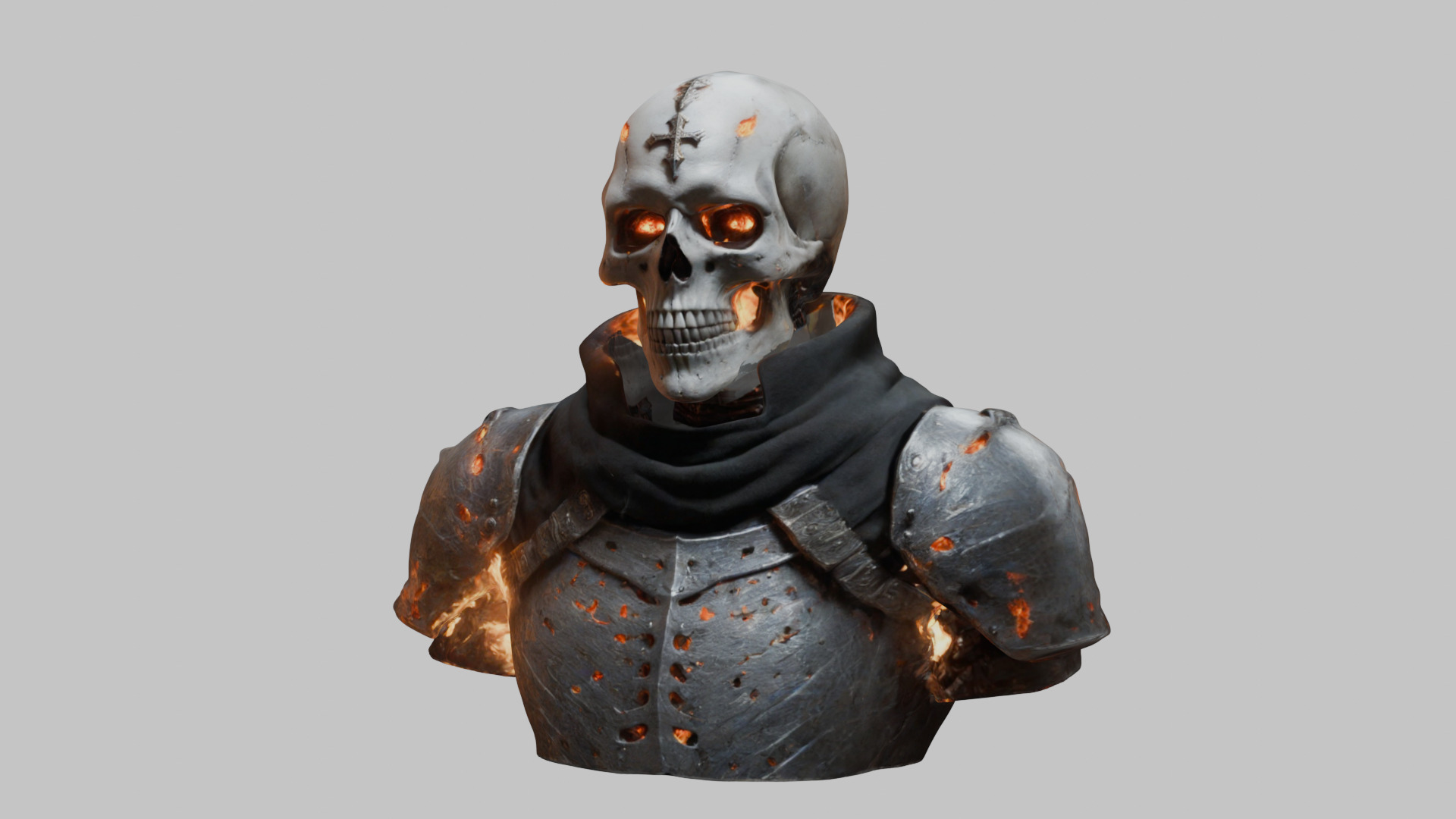 Skull Templar Knight 3D Model Low-poly 3D model_7