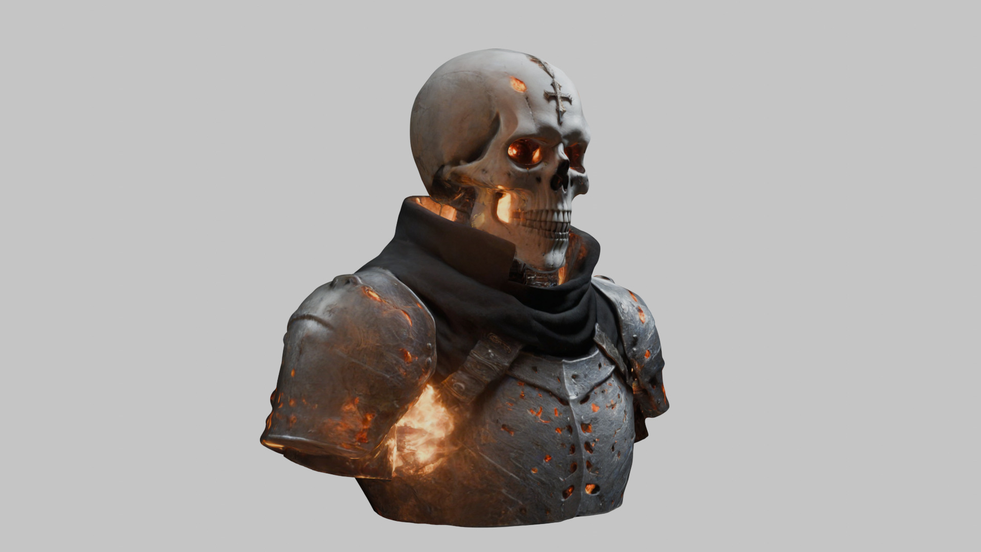 Skull Templar Knight 3D Model Low-poly 3D model_9