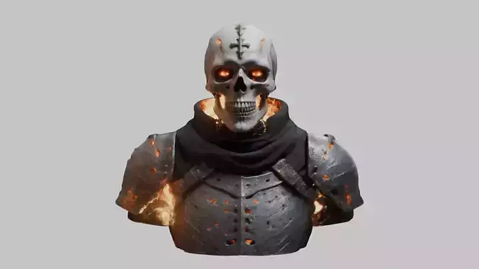 Skull Templar Knight 3D Model